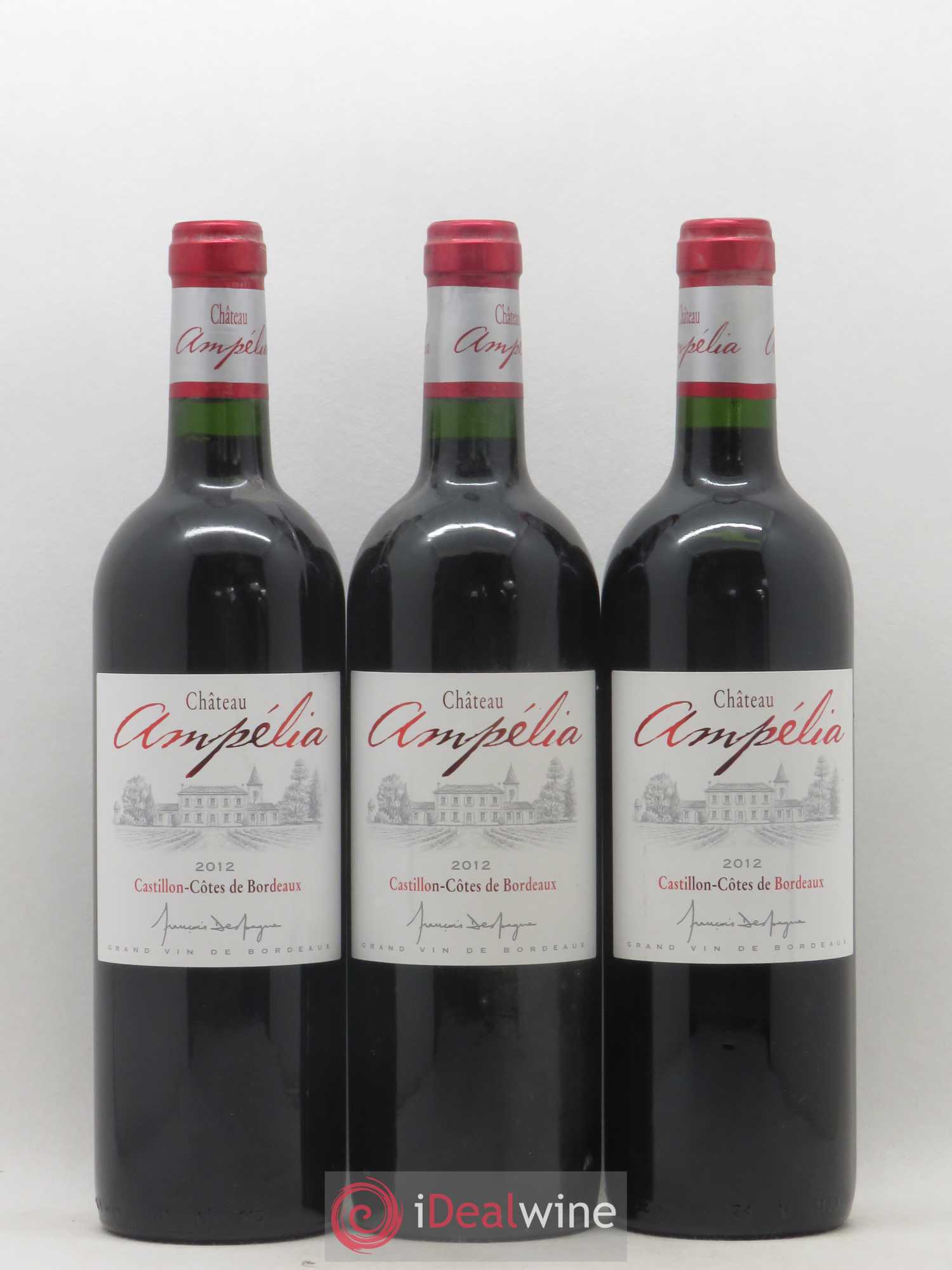 Château Ampélia (sans prix de réserve) 2012 - Lot de 3 bouteilles - 0