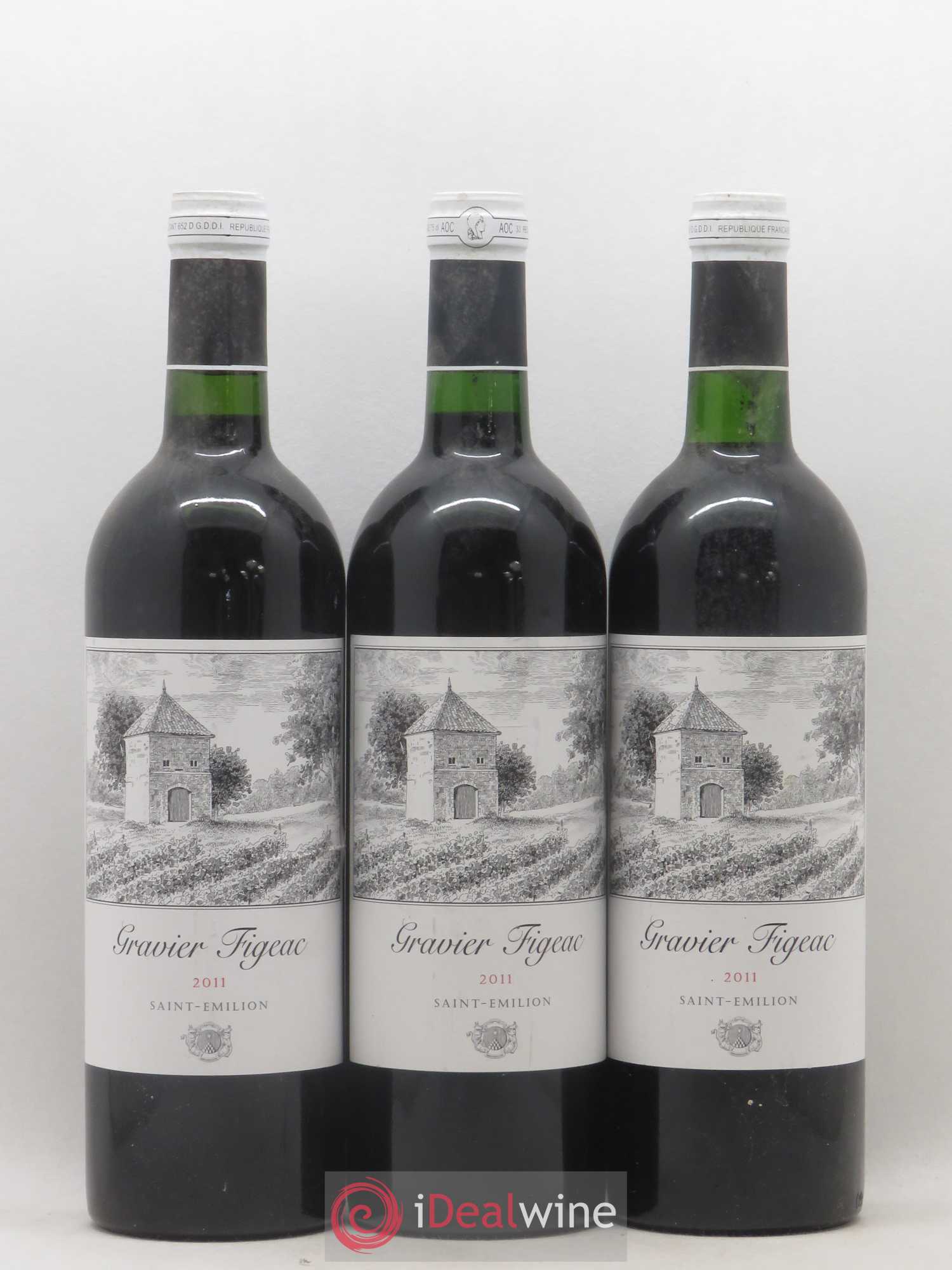 Saint-Émilion Gravier Figeac (sans prix de réserve) 2011 - Posten von 3 Flaschen - 0