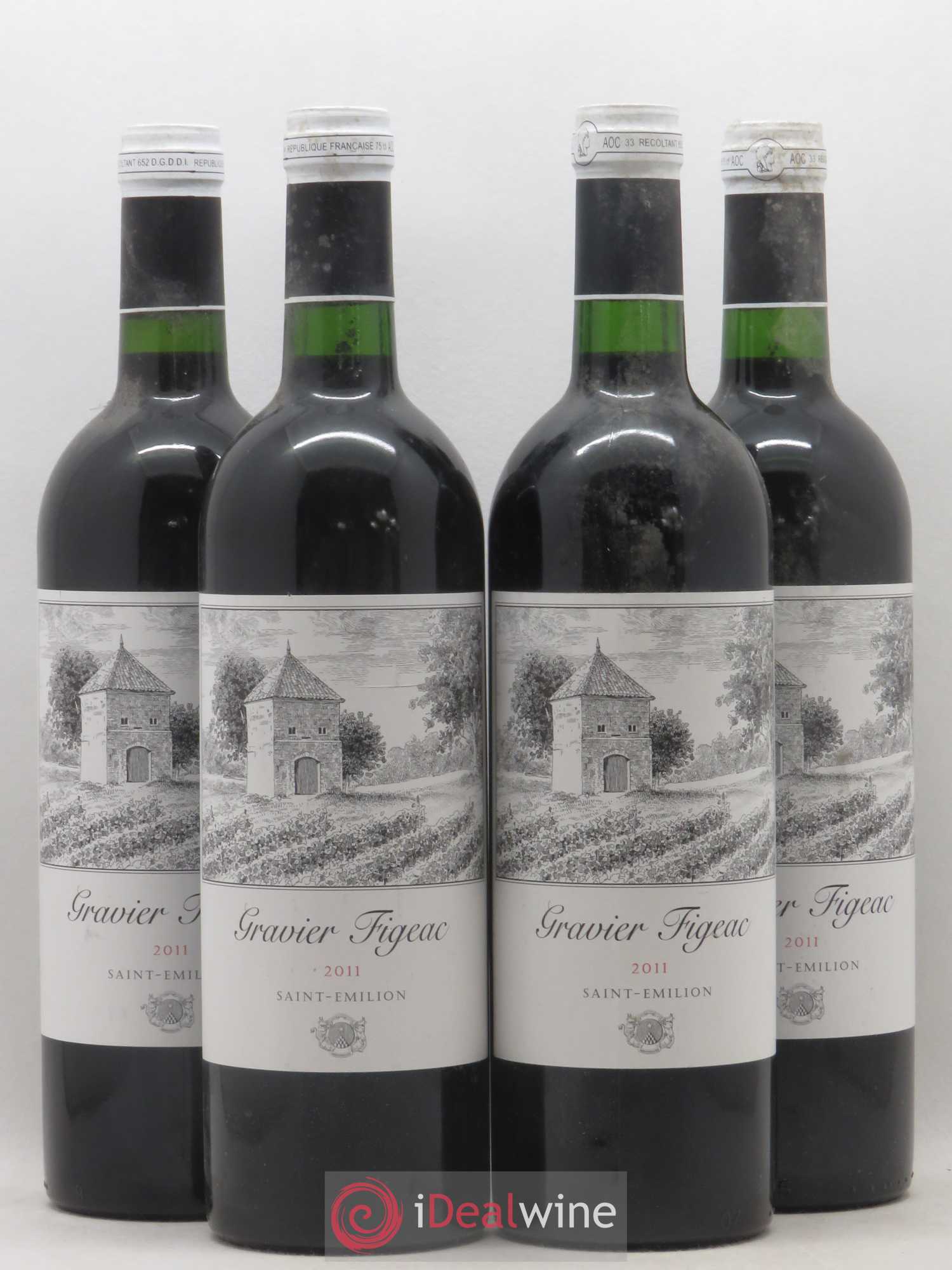Saint-Émilion Gravier Figeac (sans prix de réserve) 2011 - Posten von 4 Flaschen - 0
