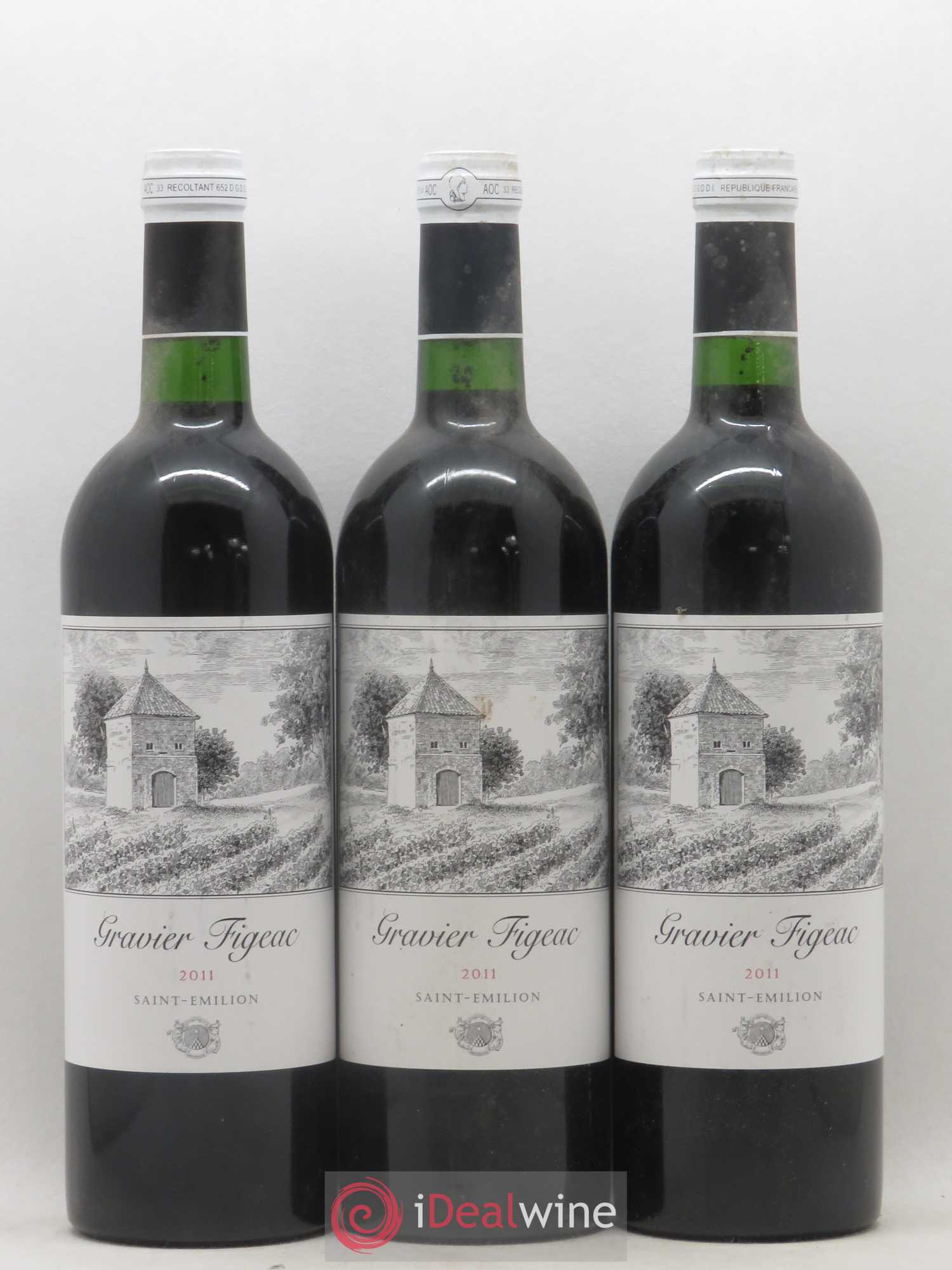 Saint-Émilion Gravier Figeac (sans prix de réserve) 2011 - Posten von 3 Flaschen - 0
