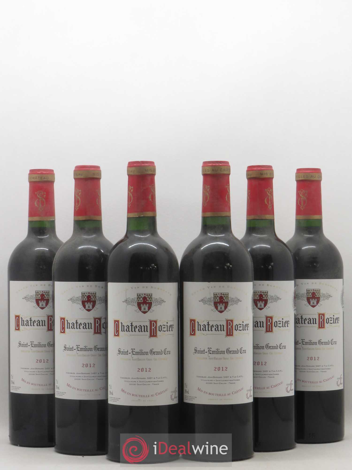 Saint-Émilion Grand Cru Chateau Rozier (sans prix de réserve) 2012 - Lot de 6 bouteilles - 0