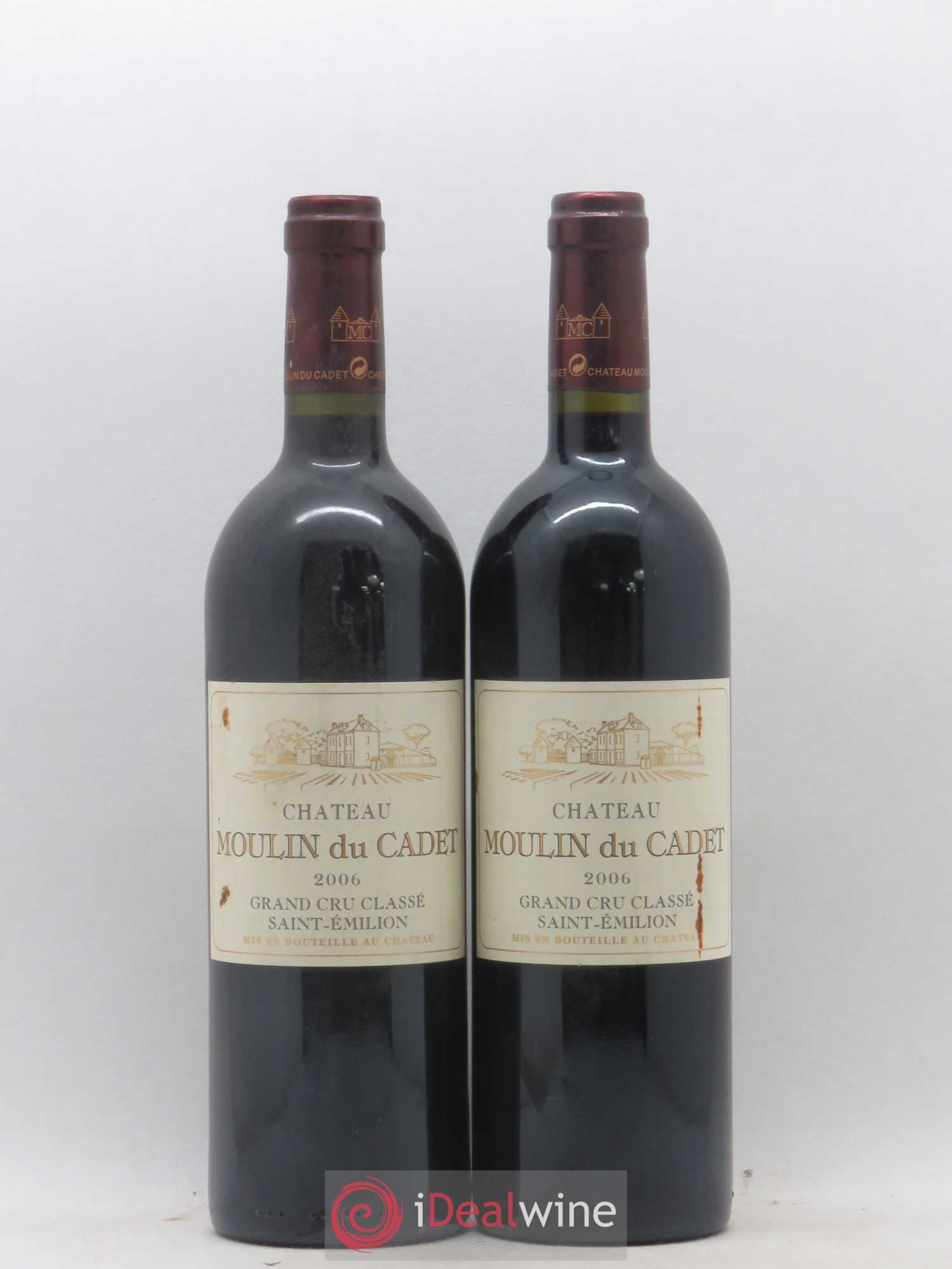 Château Moulin du Cadet Grand Cru Classé (sans prix de réserve) 2006 - Lot de 2 bouteilles - 0
