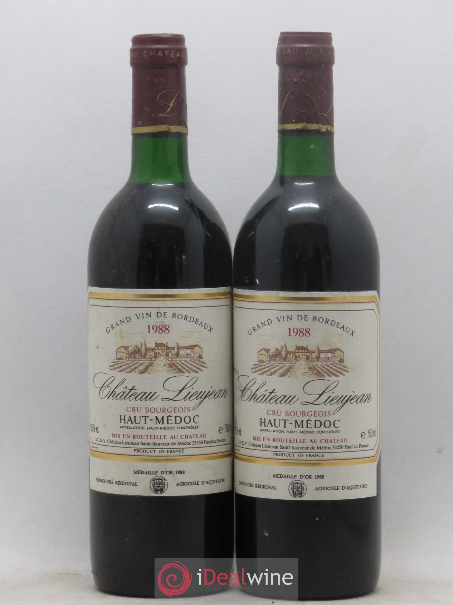 Château Lieujean 1988 - Lot de 2 bouteilles - 0