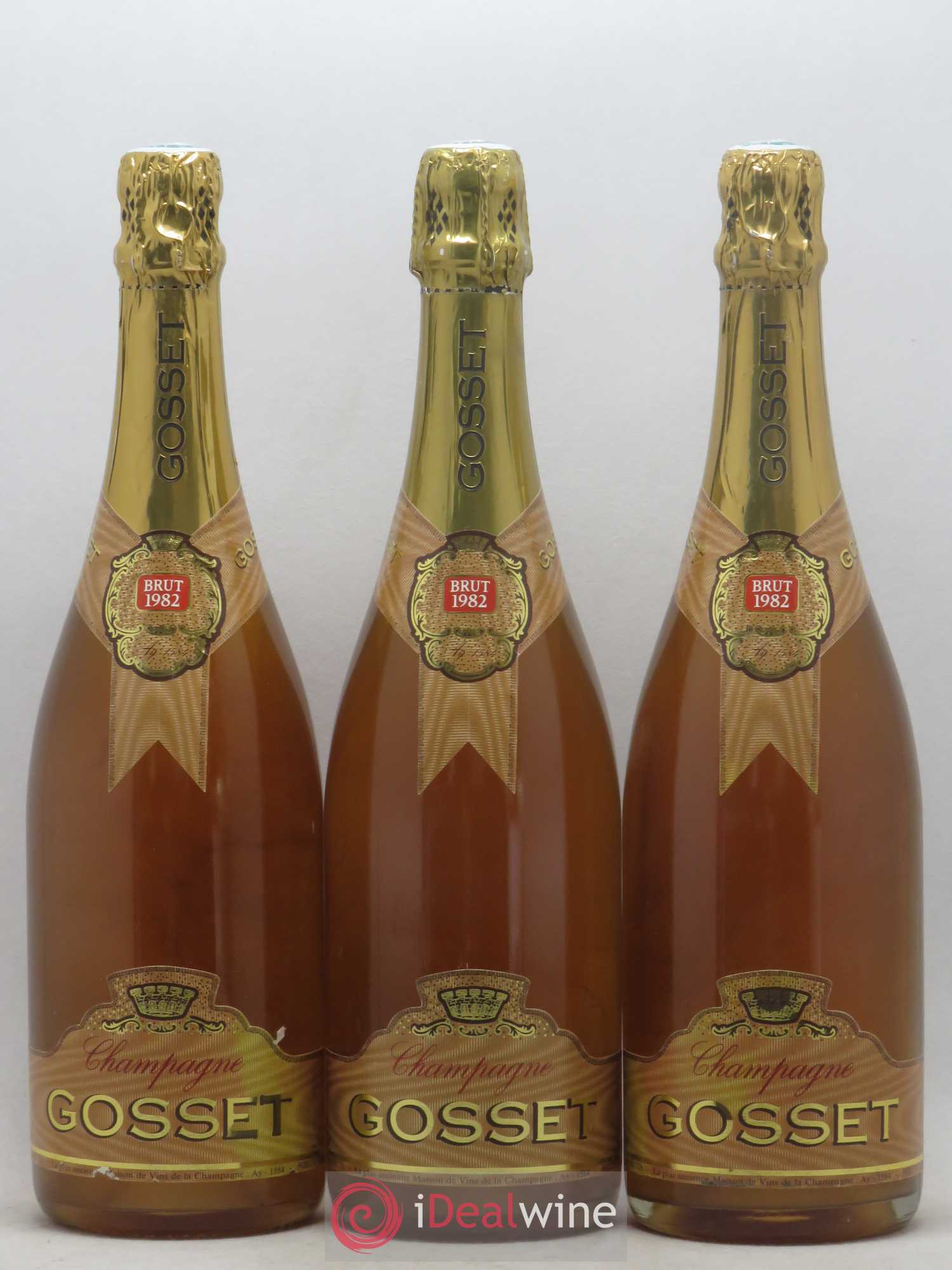 Champagne Brut Gosset 1982 - Lot de 3 bouteilles - 0