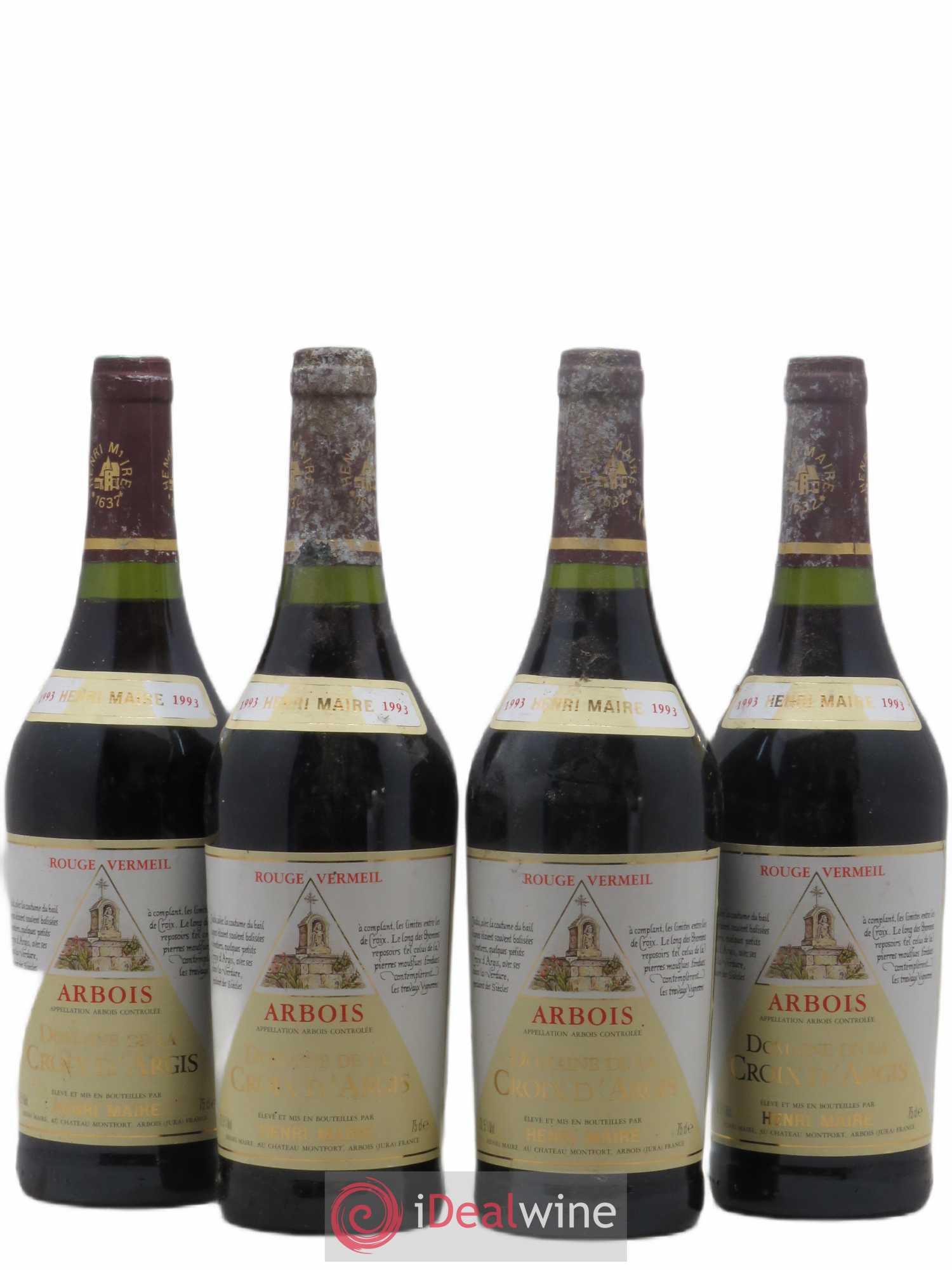 Arbois Domaine de la Croix d'Argis Henri Maire 1993 - Posten von 4 Flaschen - 0