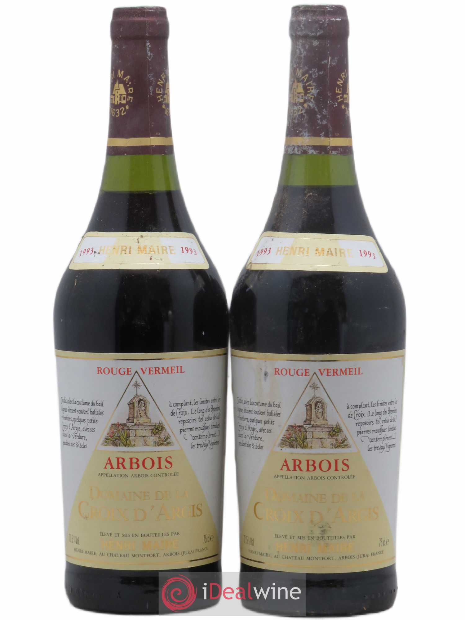 Arbois Domaine de la Croix d'Argis Henri Maire 1993 - Posten von 2 Flaschen - 0