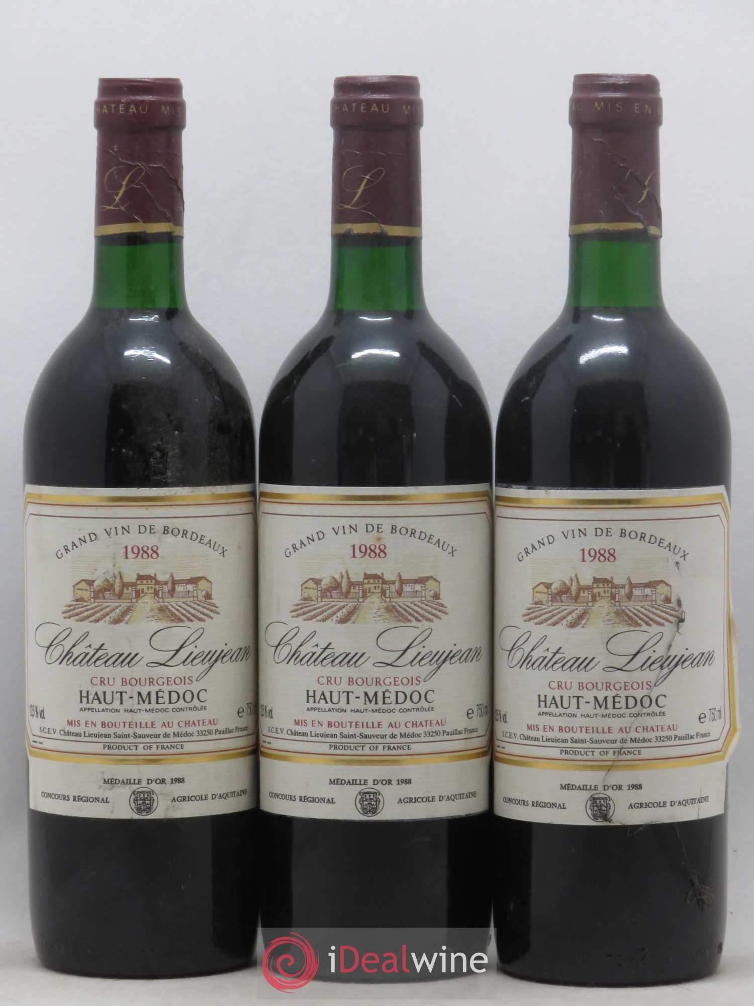 Château Lieujean 1988 - Lot de 12 bouteilles - 1