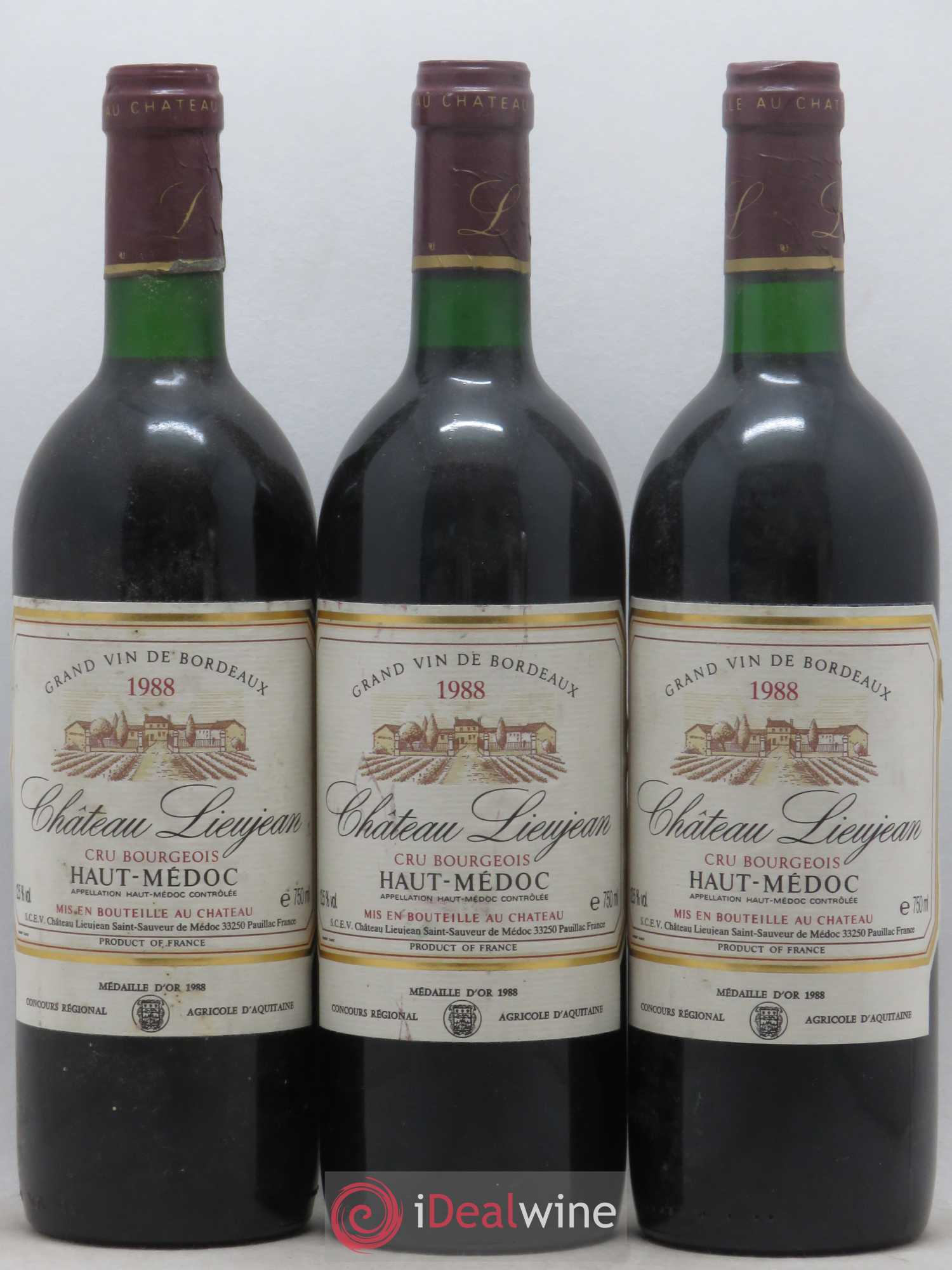 Château Lieujean 1988 - Lot de 6 bouteilles - 1