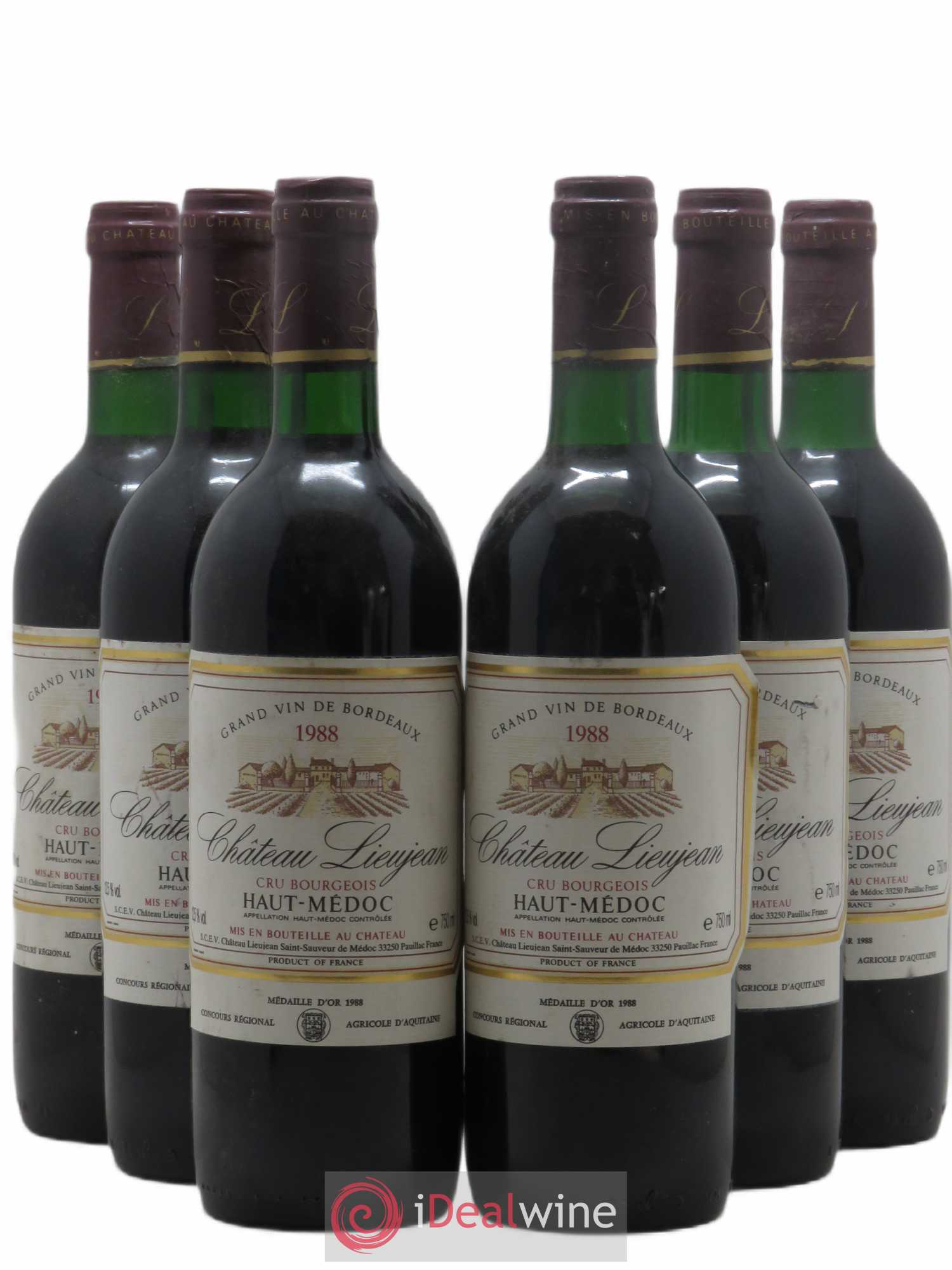 Château Lieujean 1988 - Lot de 6 bouteilles - 0