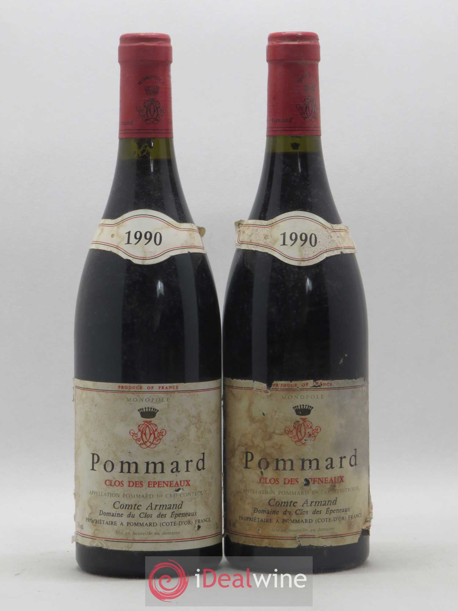 Pommard 1er Cru Clos des Epeneaux Comte Armand 1990 - Lot de 2 bouteilles - 0