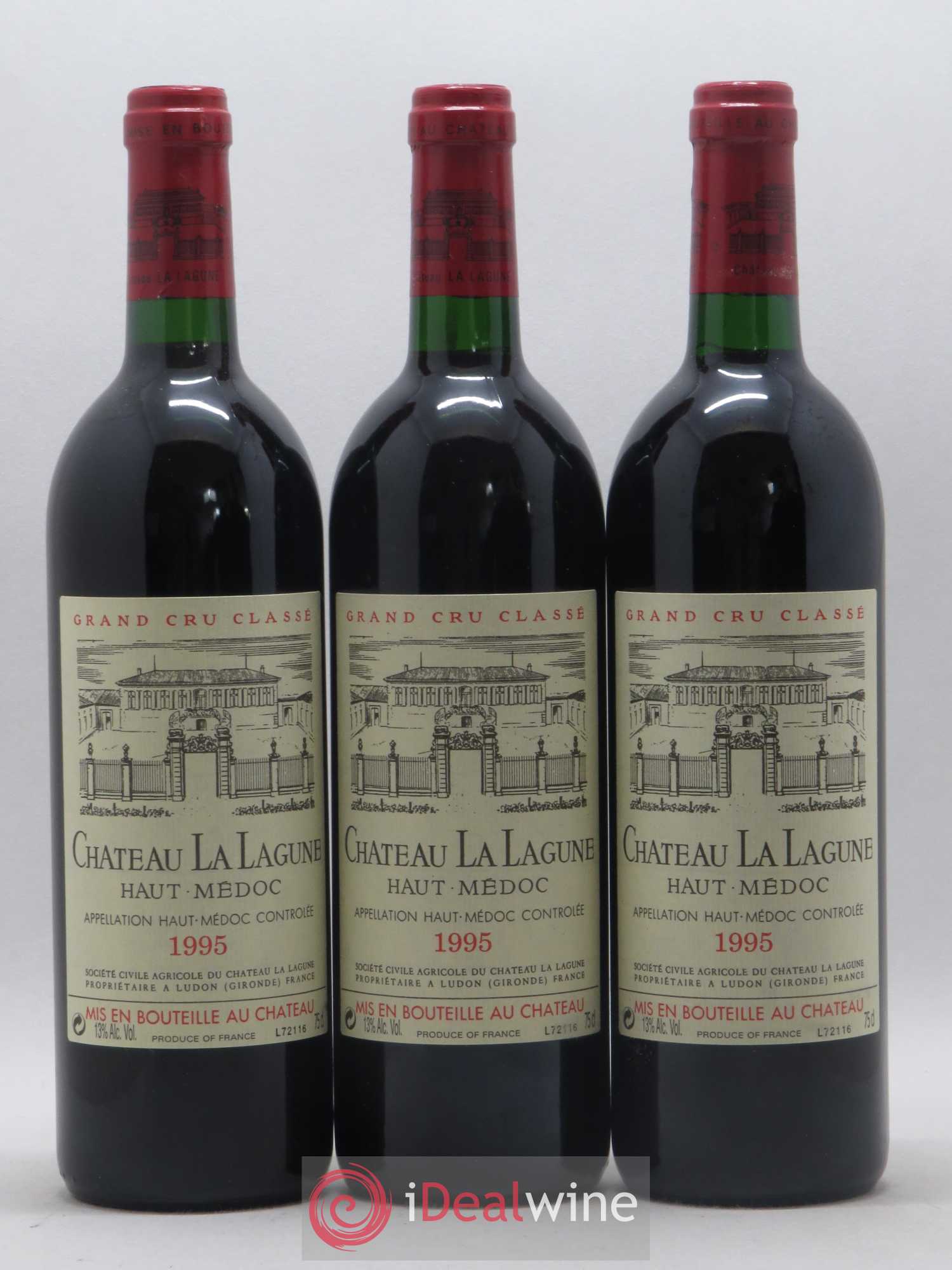 Château la Lagune 3ème Grand Cru Classé 1995 - Lot de 3 bouteilles - 0