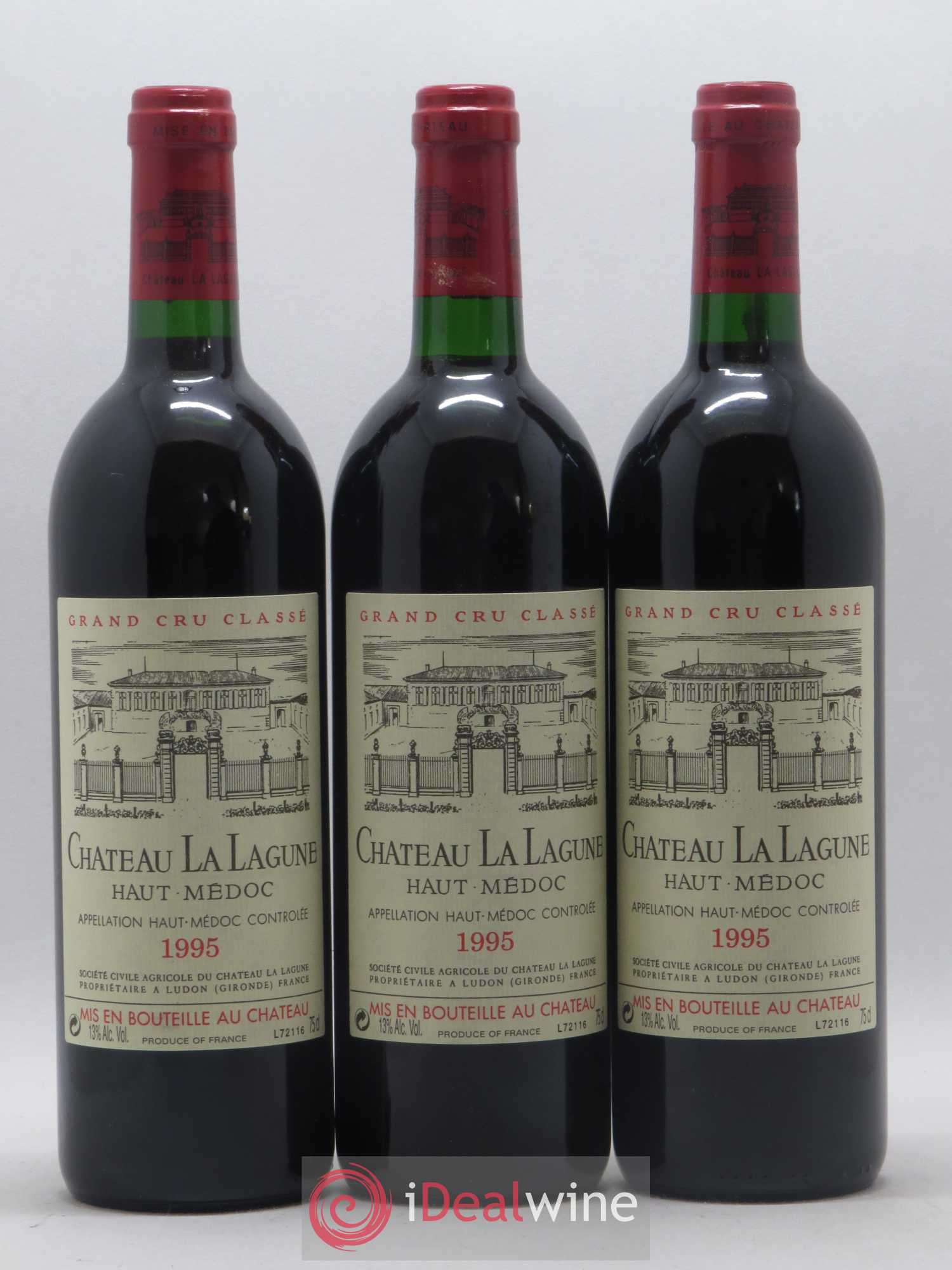 Château la Lagune 3ème Grand Cru Classé 1995 - Lot de 3 bouteilles - 0