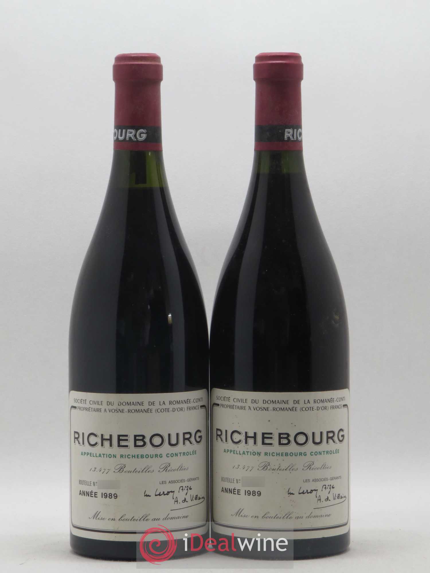 Richebourg Grand Cru Domaine de la Romanée-Conti 1989 - Lot de 2 bouteilles - 0