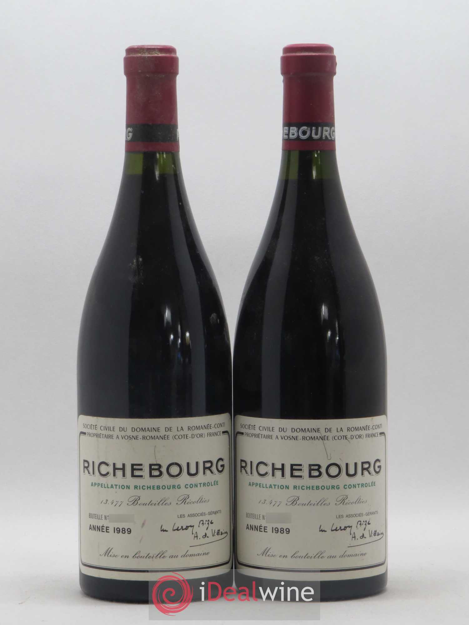 Richebourg Grand Cru Domaine de la Romanée-Conti 1989 - Lot de 2 bouteilles - 0