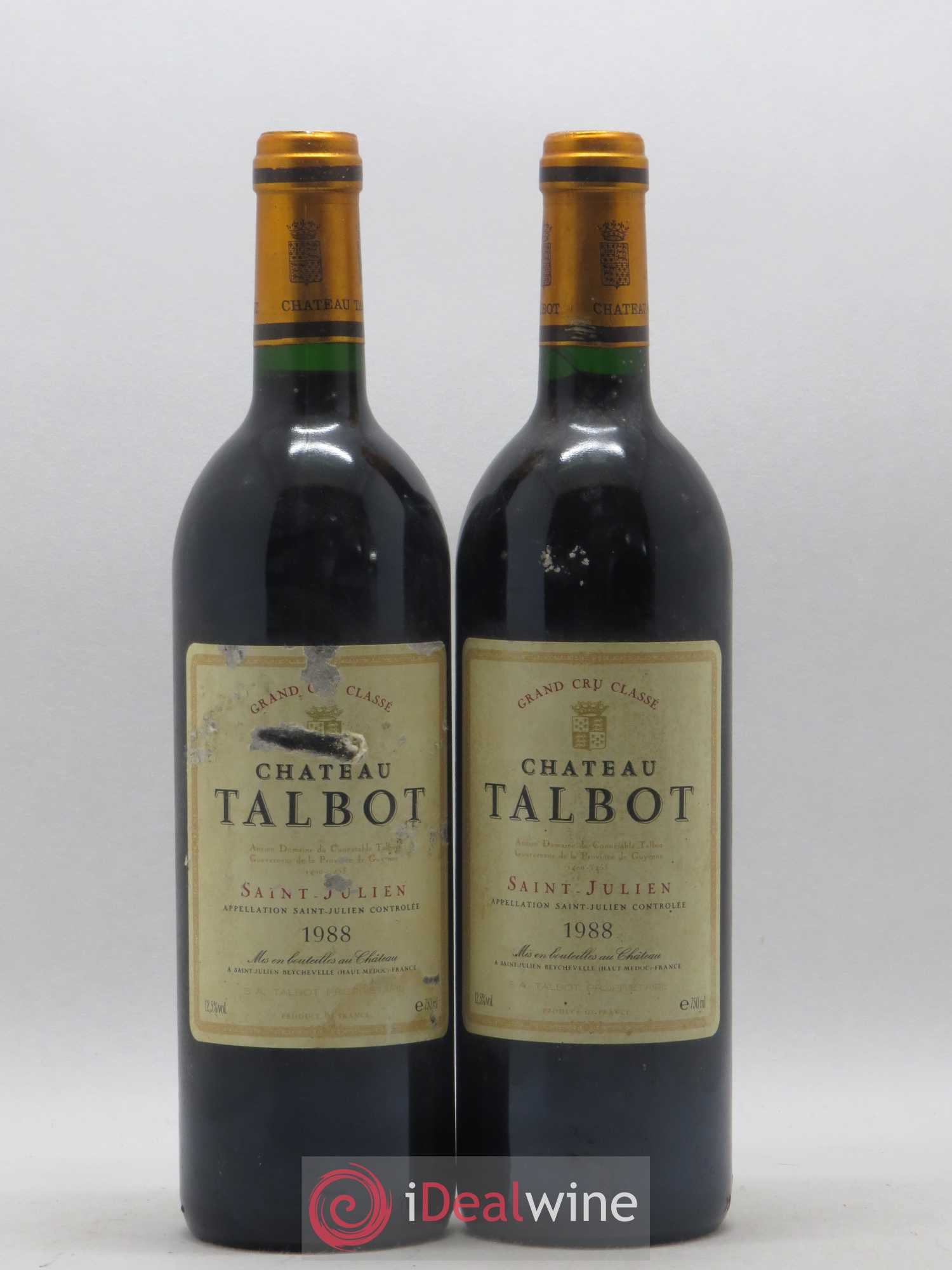 Château Talbot 4ème Grand Cru Classé 1988 - Lot de 2 bouteilles - 0