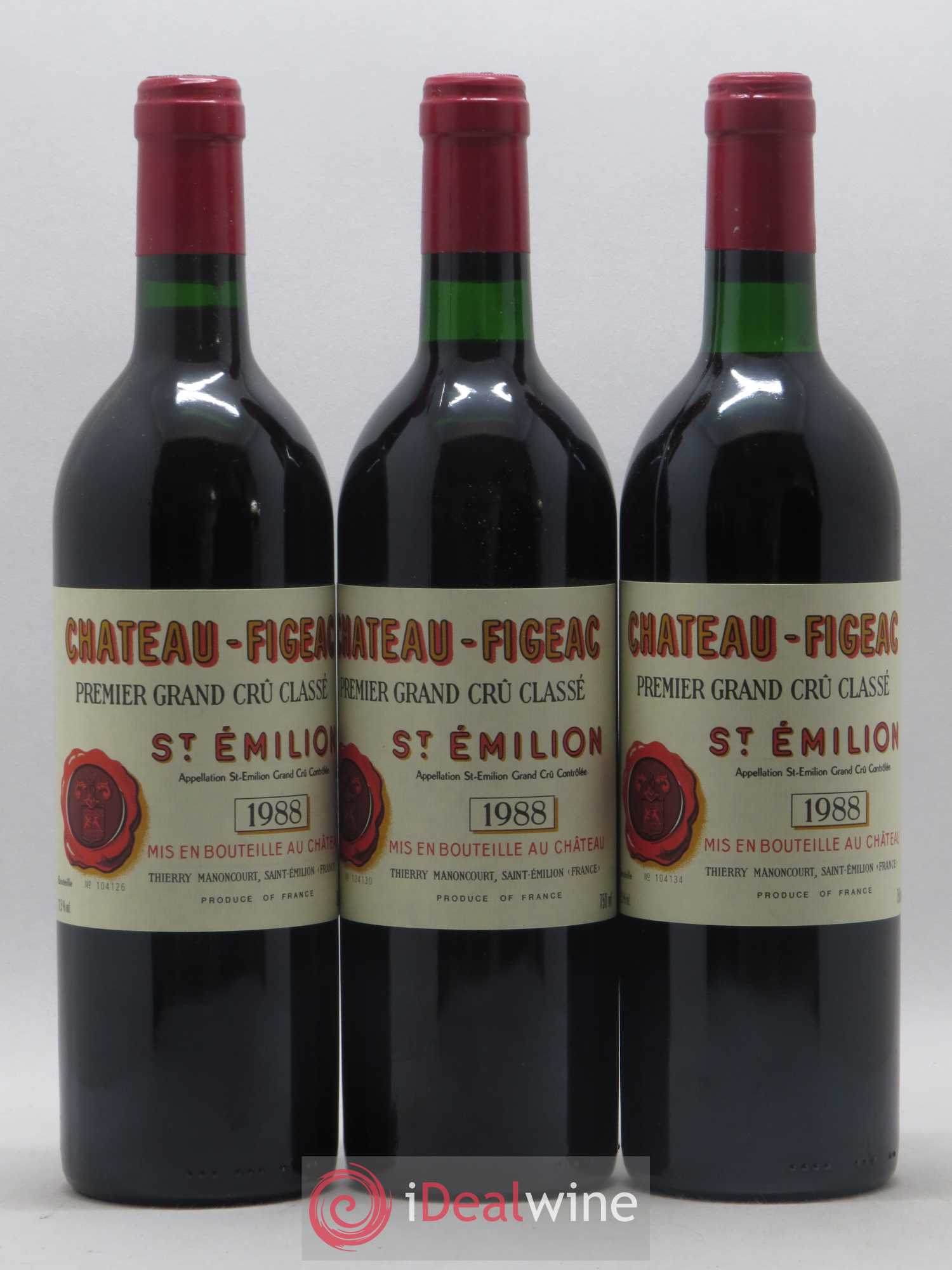 Château Figeac 1er Grand Cru Classé A 1988 - Lot de 12 bouteilles - 1
