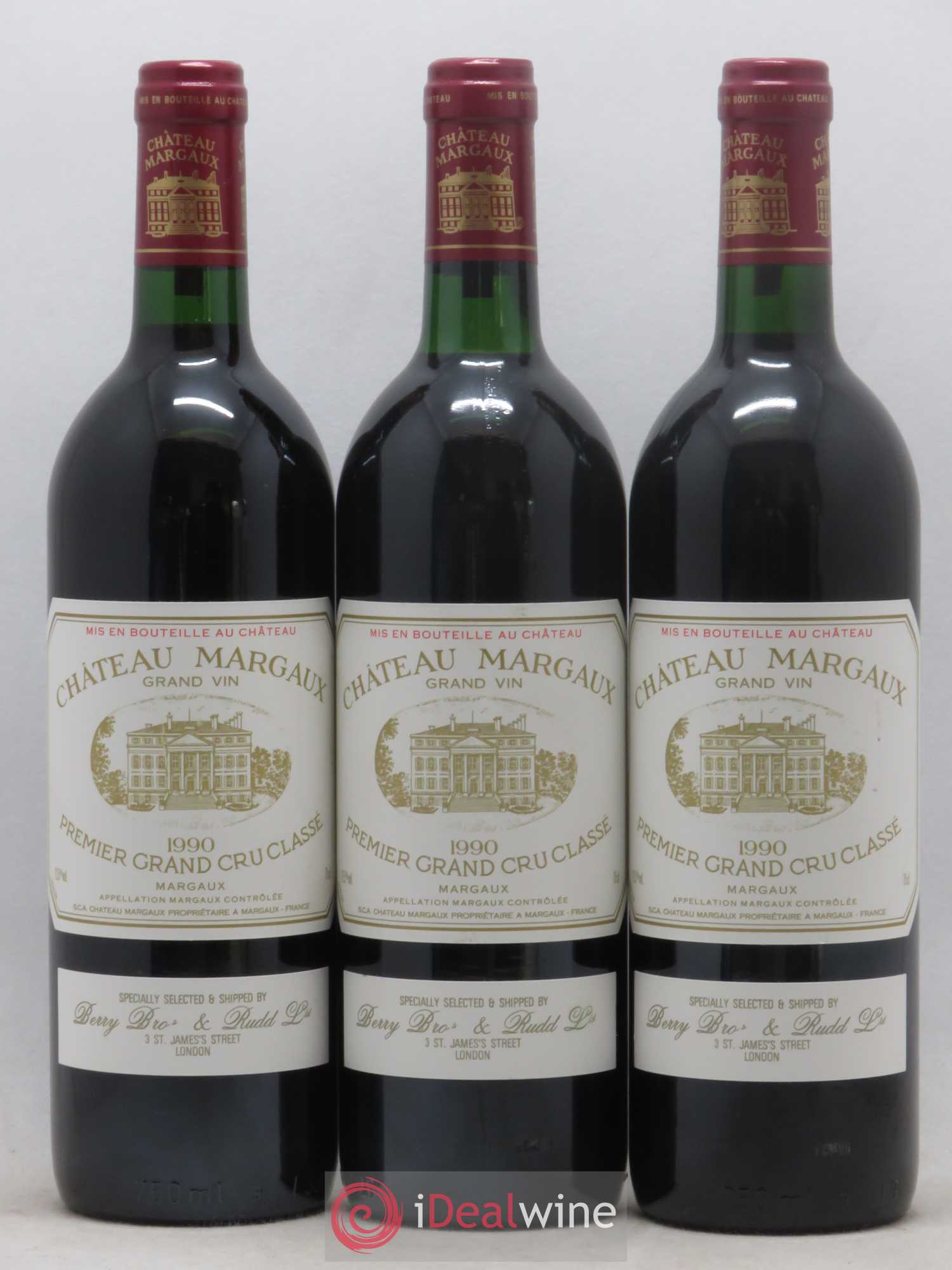 Château Margaux 1er Grand Cru Classé 1990 - Lot de 3 bouteilles - 0
