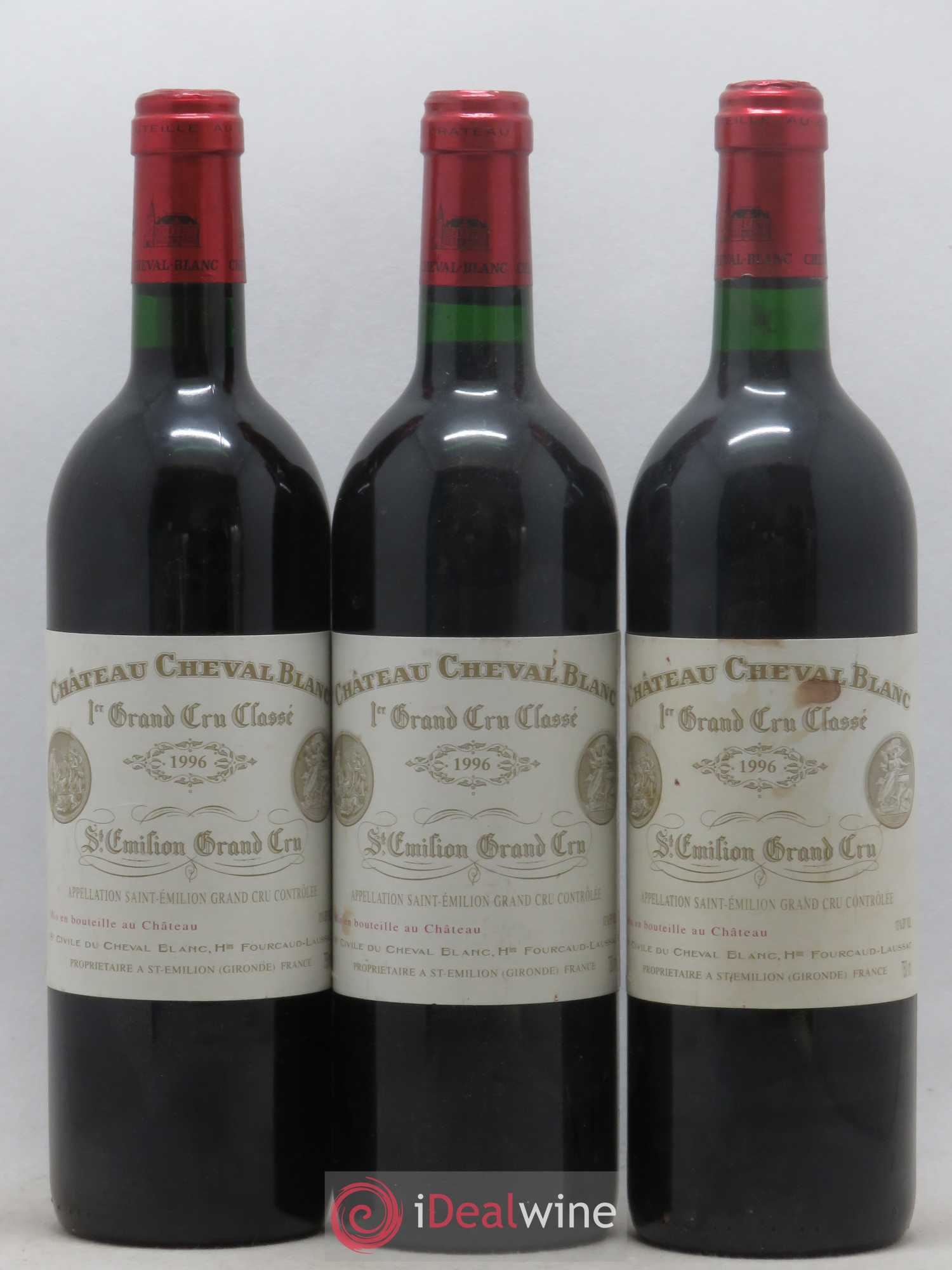 Château Cheval Blanc 1er Grand Cru Classé A 1996 - Lot de 3 bouteilles - 0