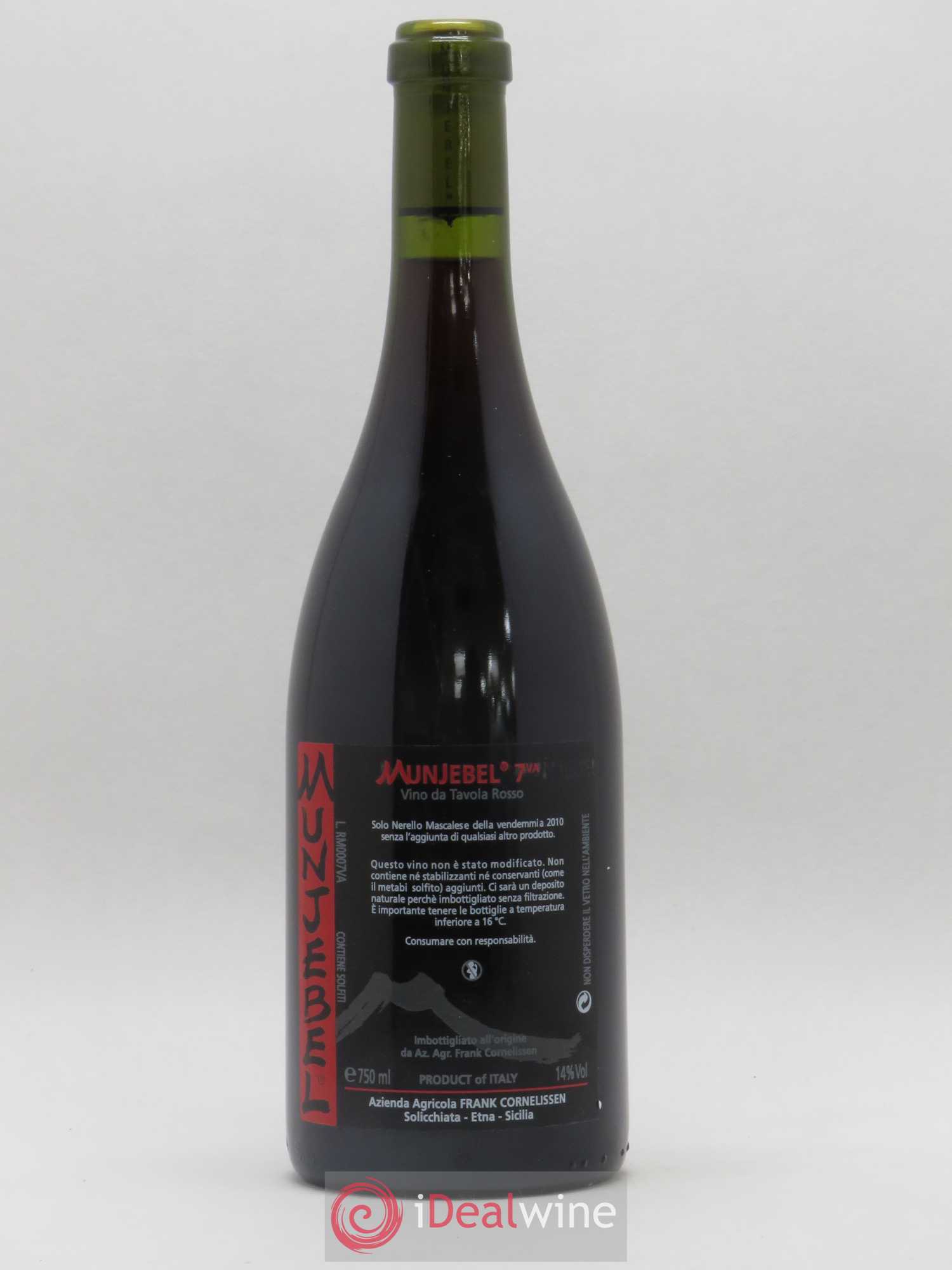 Etna Rosso Munjebel Frank Cornelissen 2010 - Lot de 1 bouteille - 0