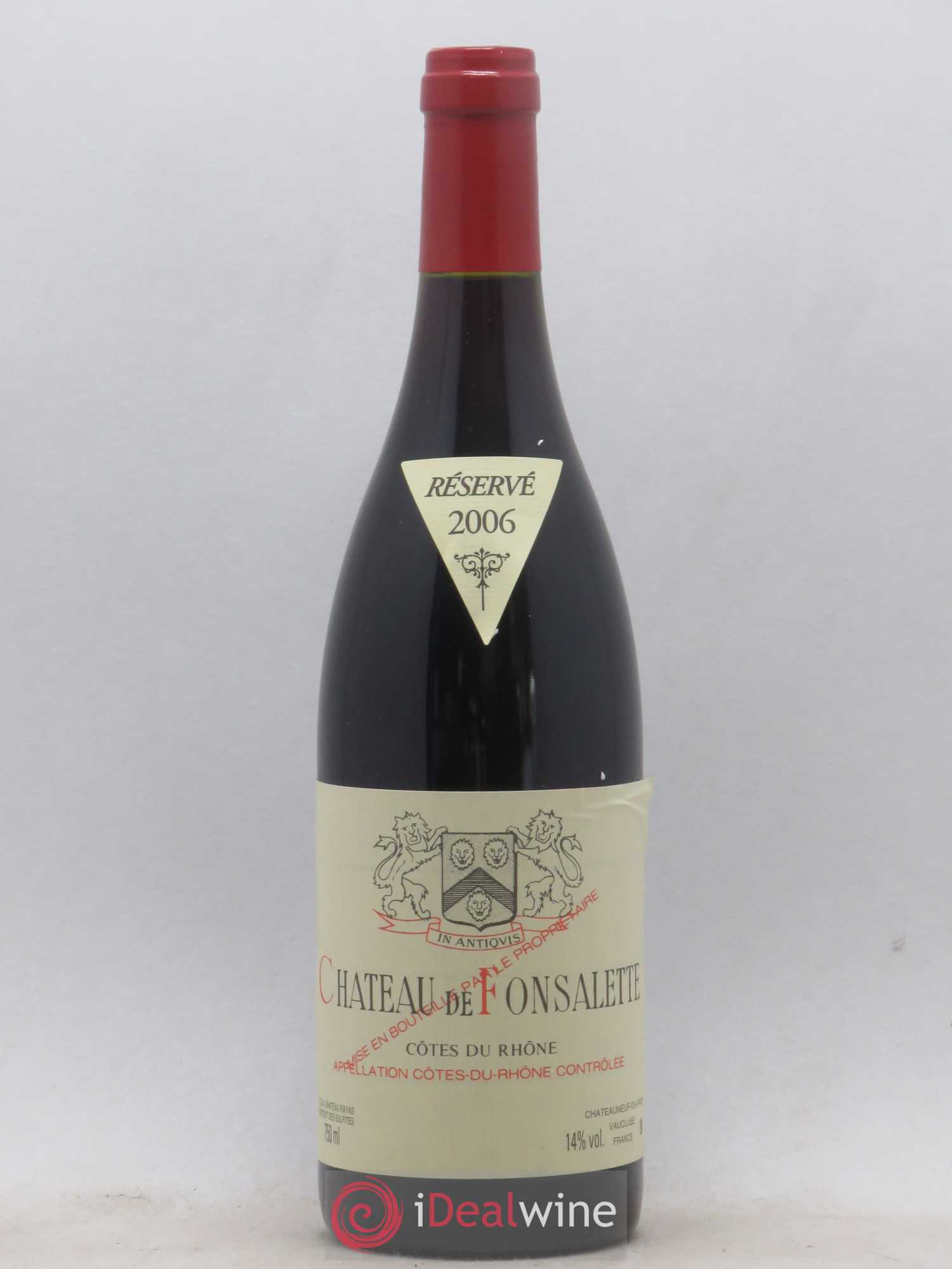 Côtes-du-Rhône Château de Fonsalette Emmanuel Reynaud 2006 - Lot de 1 bouteille - 0