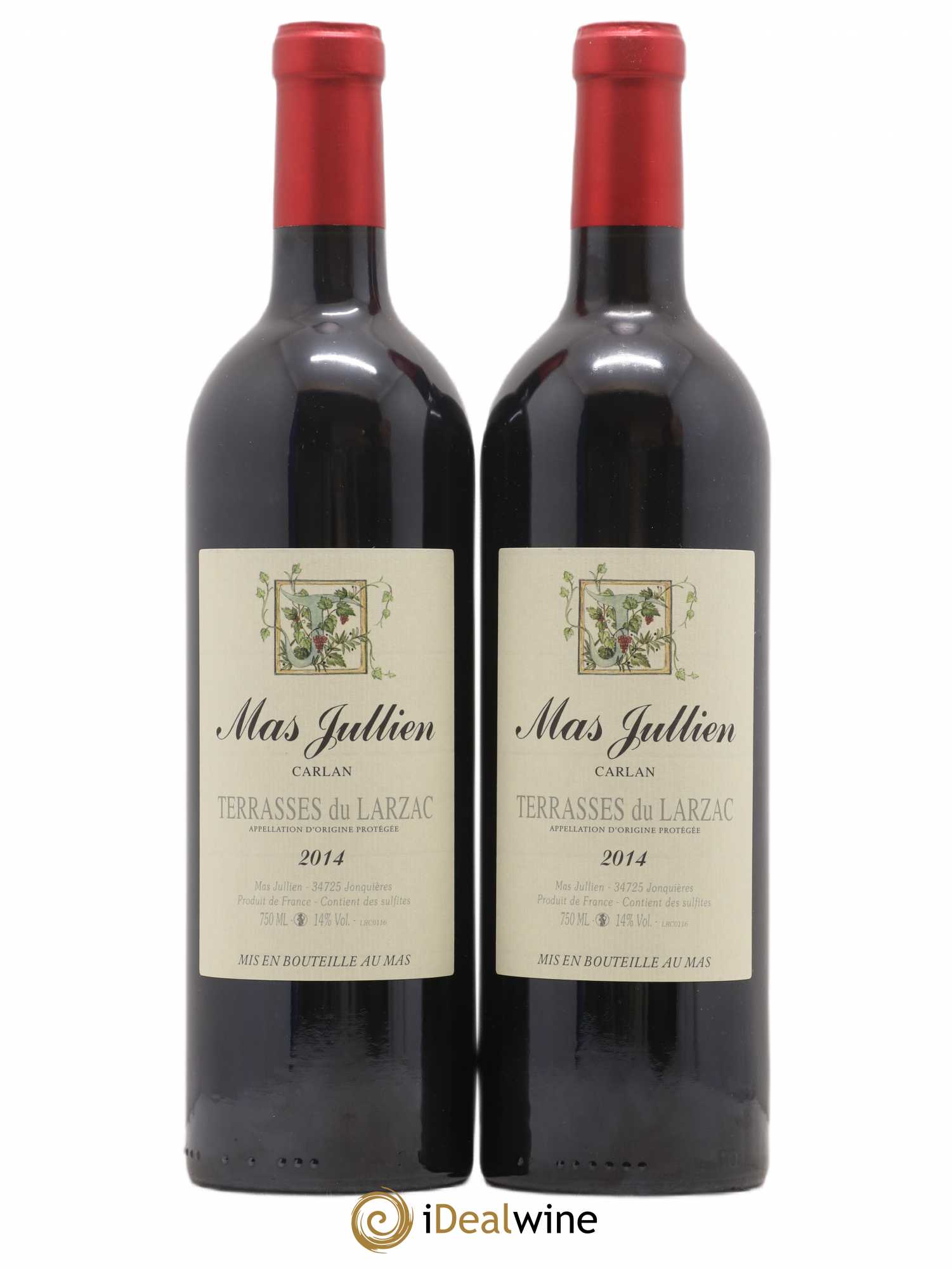 Terrasses du Larzac Mas Jullien Carlan Olivier Jullien 2014 - Lot de 2 bouteilles - 0