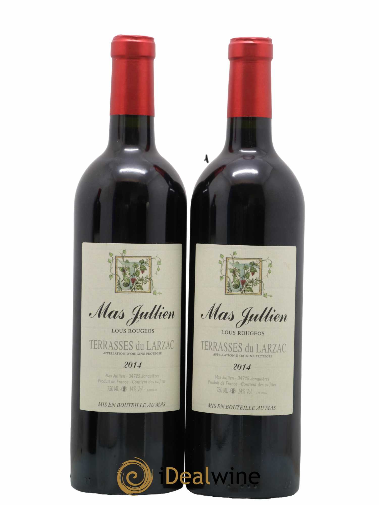 Terrasses du Larzac Mas Jullien Lous Rougeos Olivier Jullien 2014 - Lot de 2 bouteilles - 0