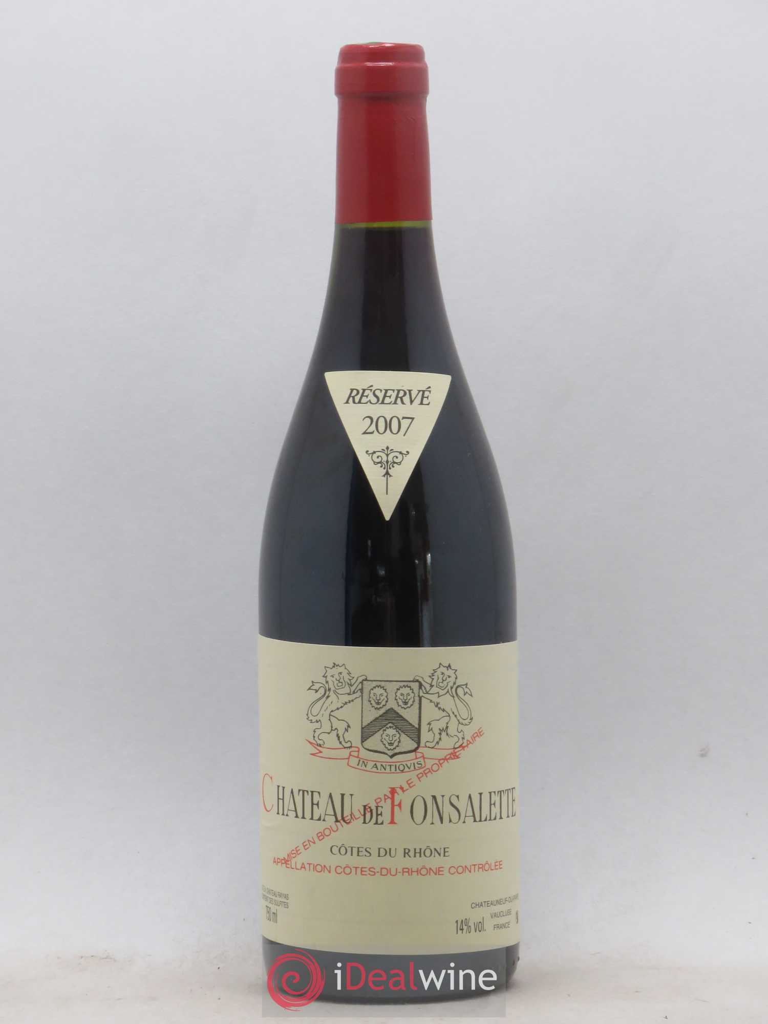 Côtes-du-Rhône Château de Fonsalette Emmanuel Reynaud 2007 - Lot de 1 bouteille - 0