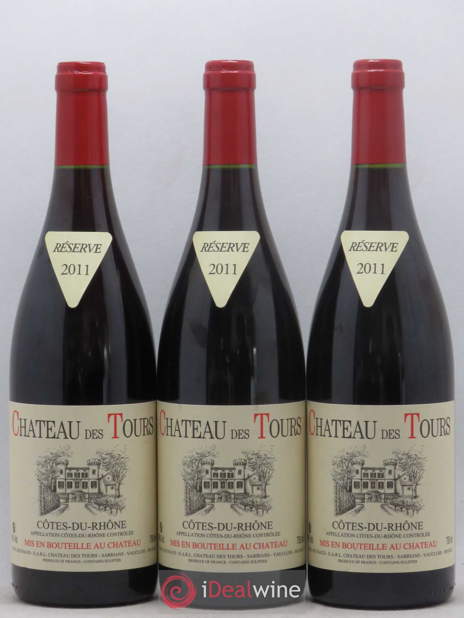 Côtes-du-Rhône Château des Tours Emmanuel Reynaud 2011 - Lot de 3 bouteilles - 0