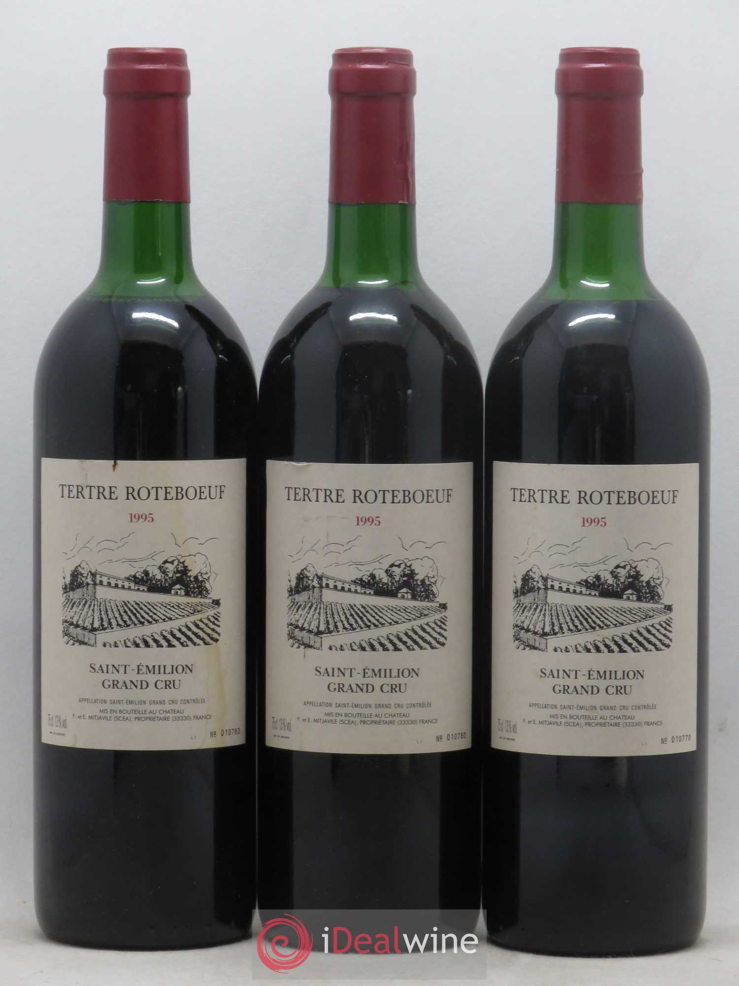 Château Tertre Roteboeuf 1995 - Lot de 3 bouteilles - 0