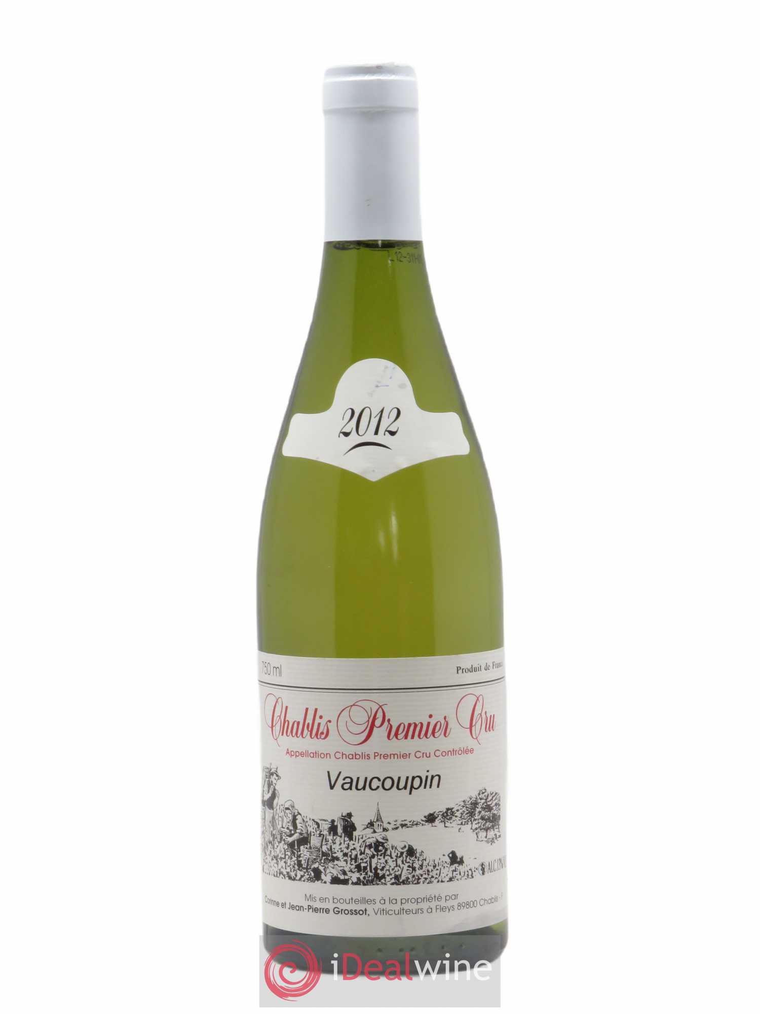 Chablis 1er Cru Vaucoupin Jean Pierre Grossot (sans prix de réserve) 2012 - Posten von 1 Flasche - 0