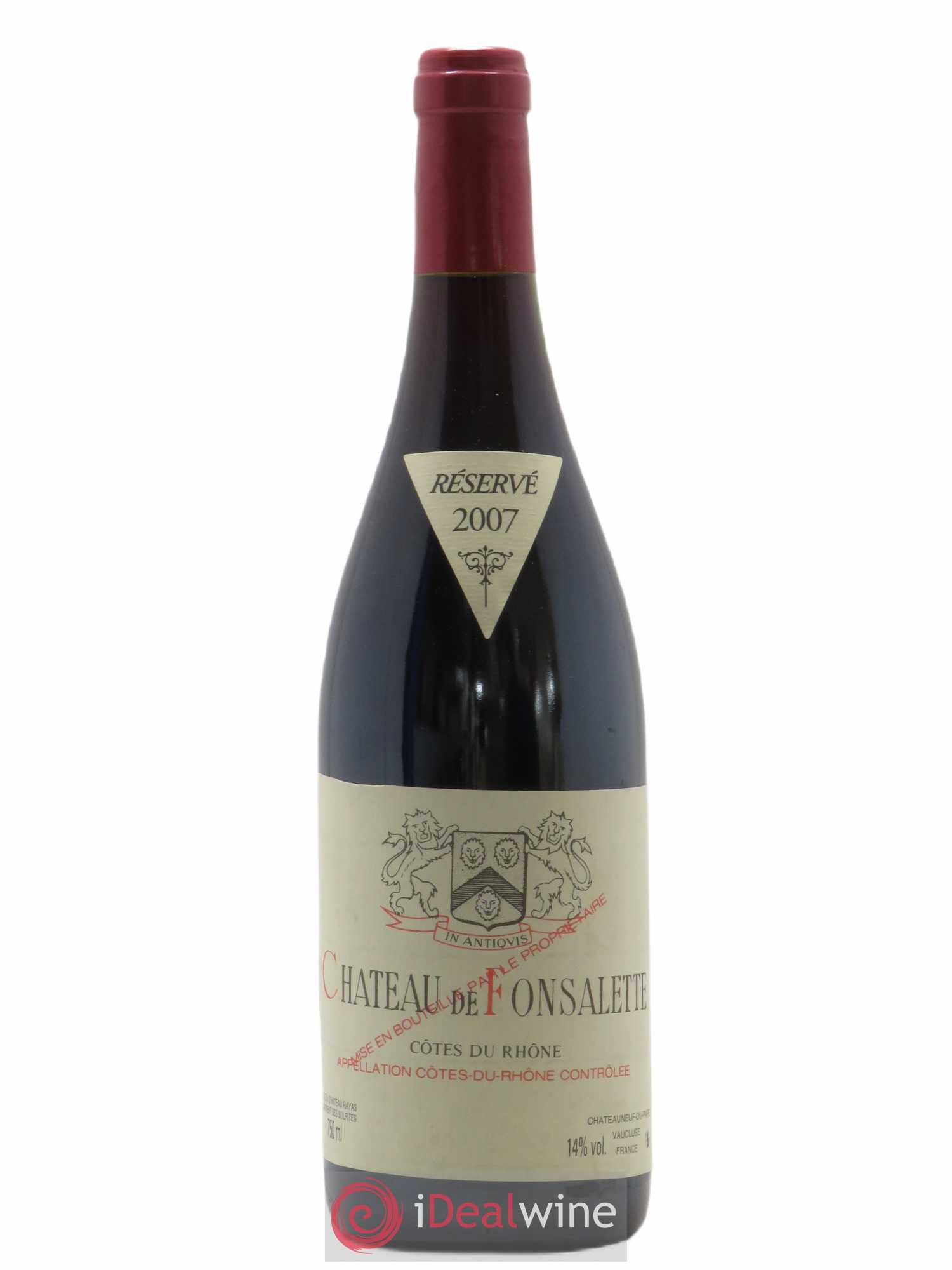 Côtes-du-Rhône Château de Fonsalette Emmanuel Reynaud (sans prix de réserve) 2007 - Lot de 1 bouteille - 0