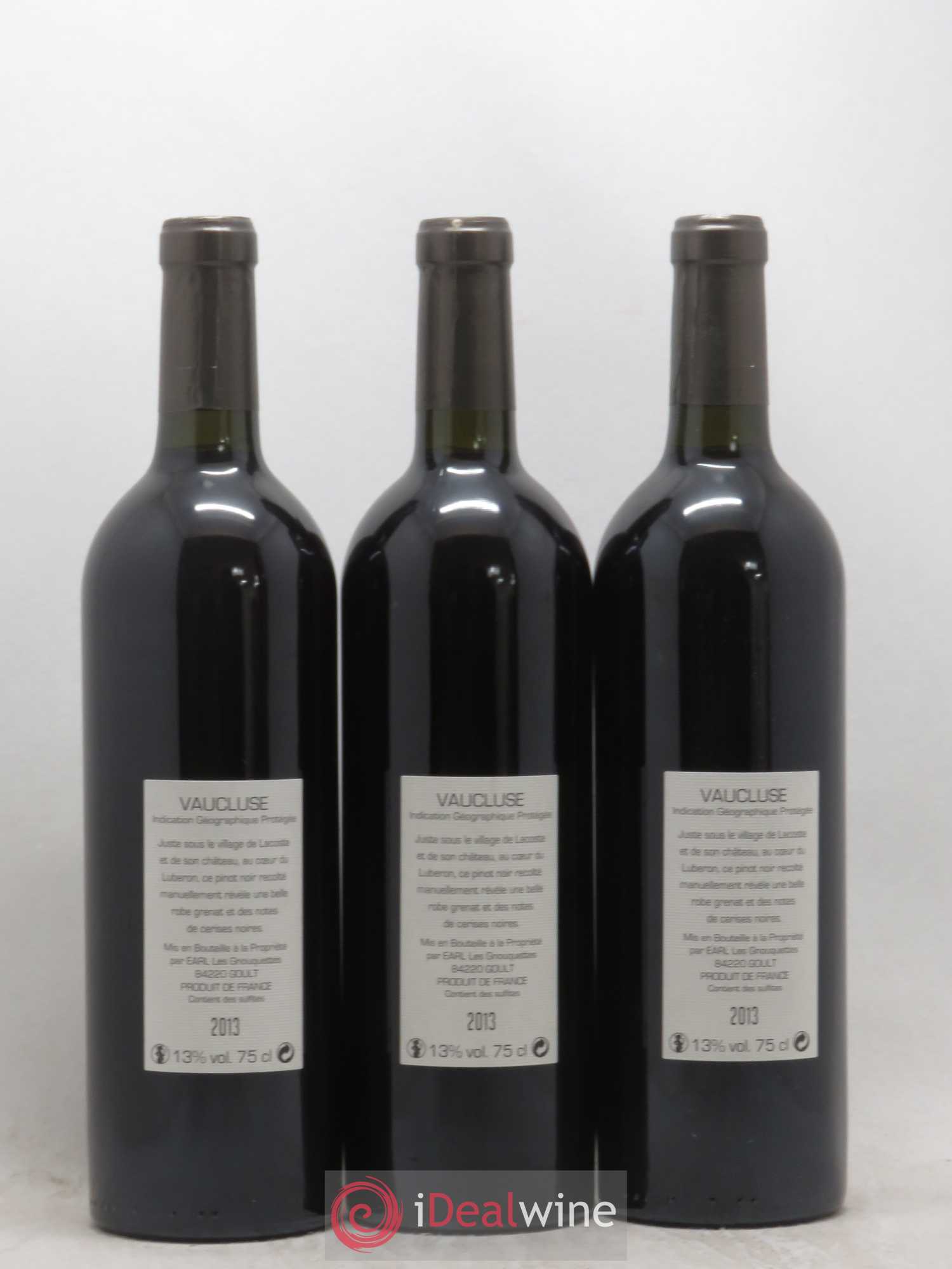Vaucluse LQLC Les Quelles de la Coste Pinot noir John Malkovich (sans prix de réserve) 2013 - Posten von 3 Flaschen - 1