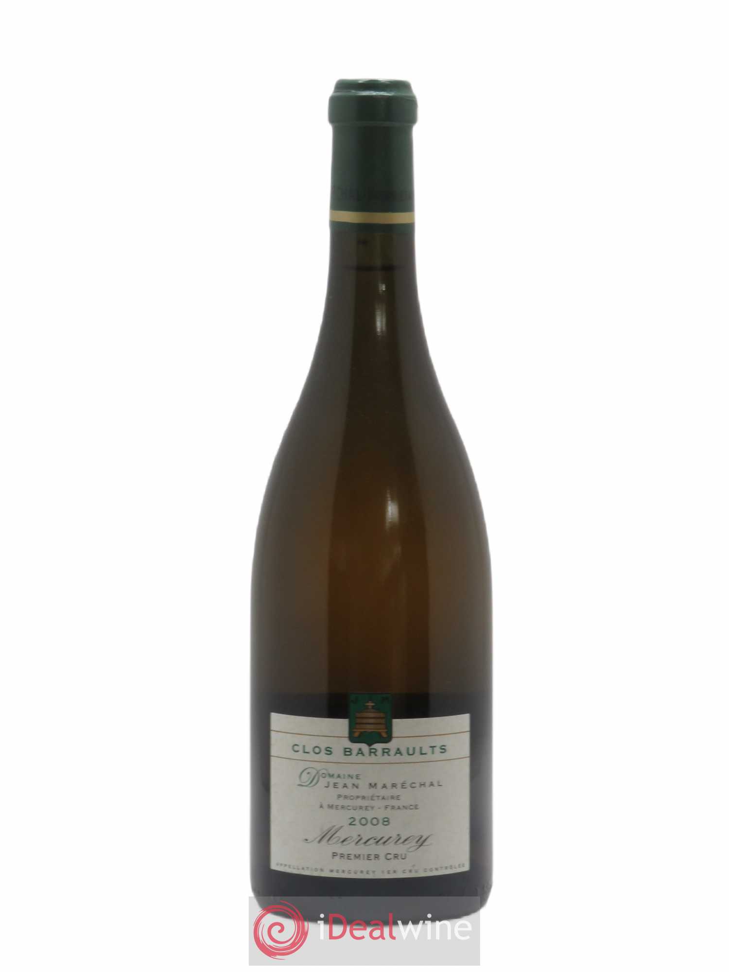 Mercurey 1er Cru Clos Barraults Domaine Jean Marechal (sans prix de réserve) 2008 - Posten von 1 Flasche - 0