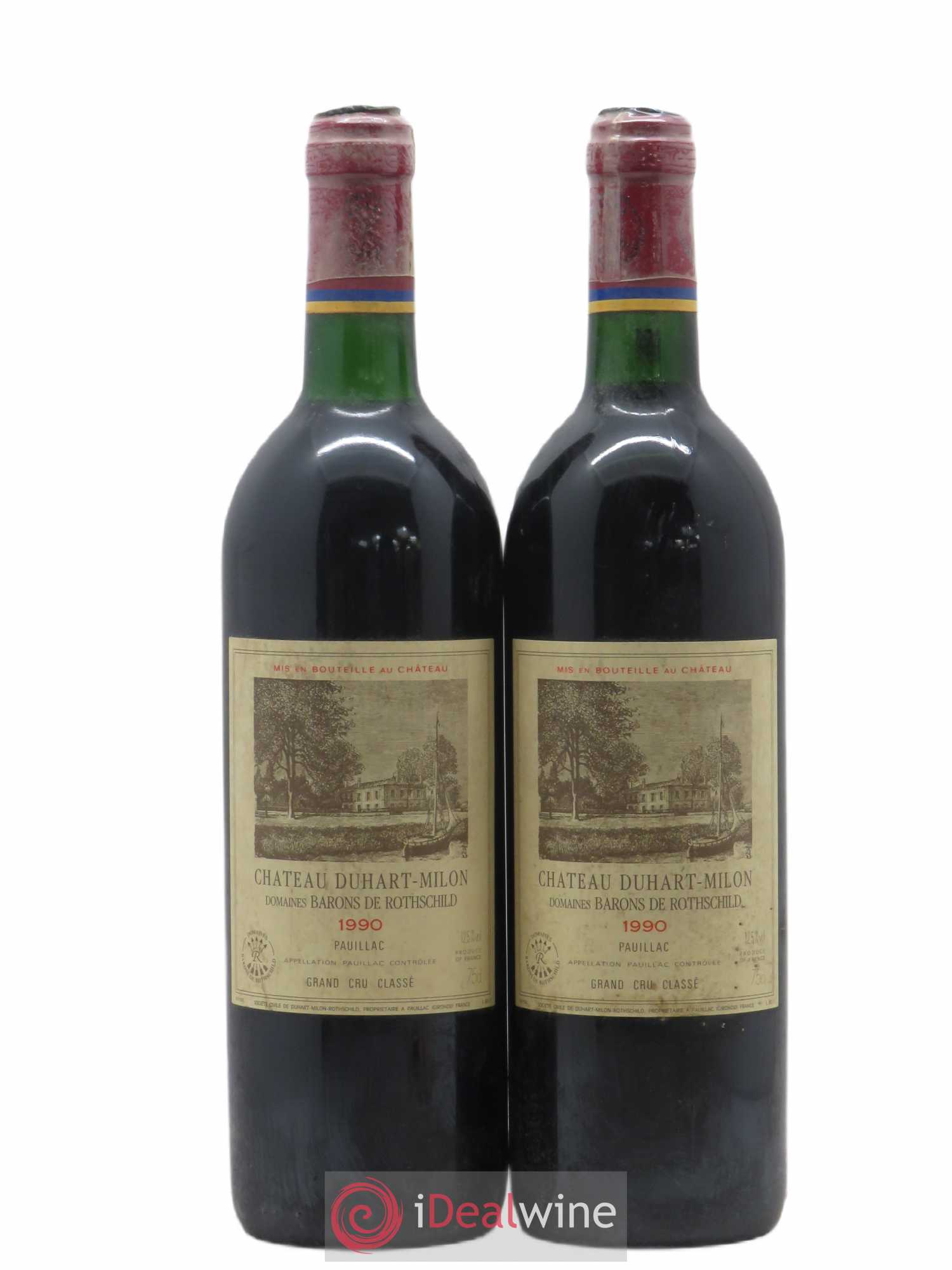 Château Duhart-Milon 4ème Grand Cru Classé (sans prix de réserve) 1990 - Lot de 2 bouteilles - 0