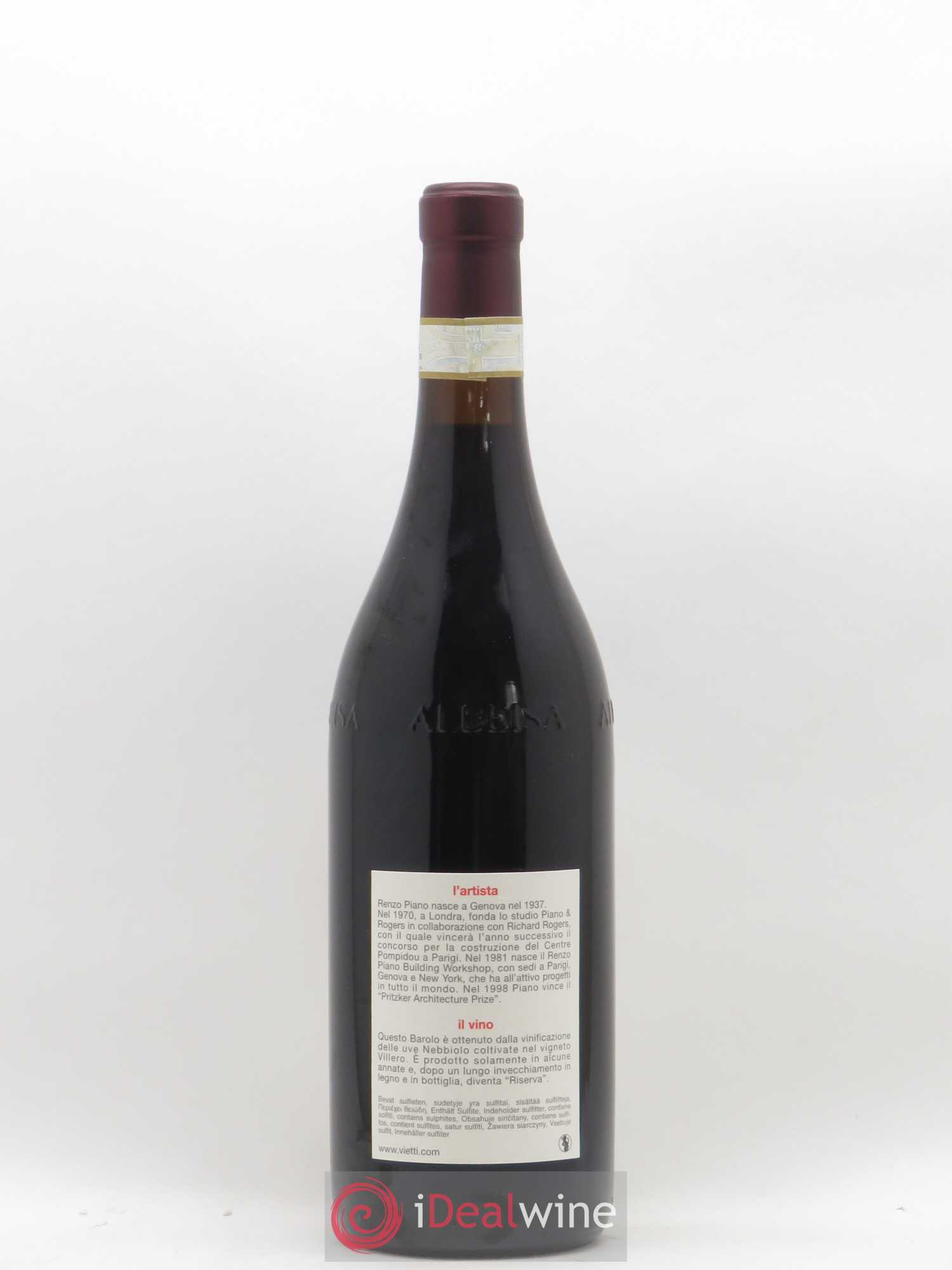 Barolo DOCG Riserva Villero Vietti (sans prix de réserve) 2012 - Lot de 1 bouteille - 1