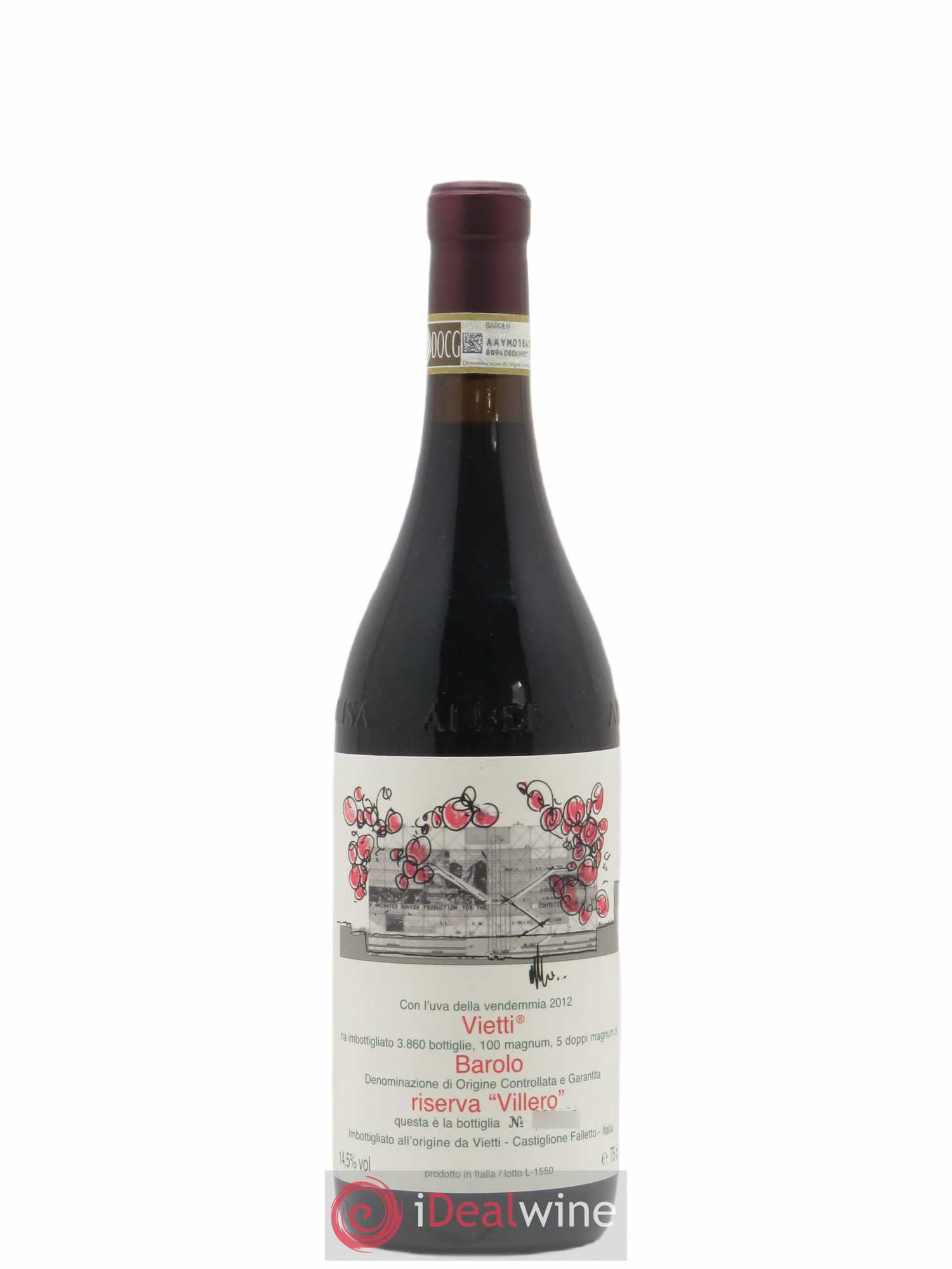 Barolo DOCG Riserva Villero Vietti (sans prix de réserve) 2012 - Lot de 1 bouteille - 0