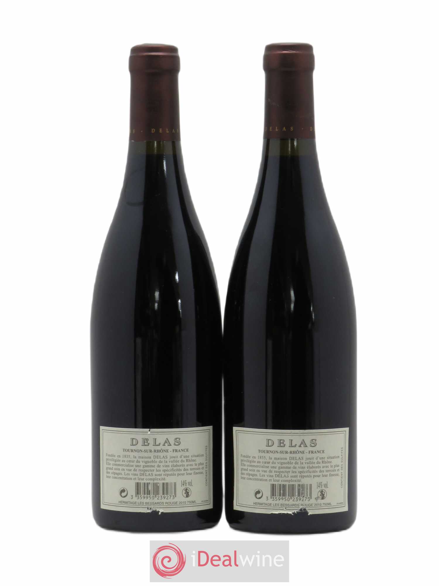 Hermitage Les Bessards Delas Frères (sans prix de réserve) 2010 - Lot de 2 bouteilles - 1