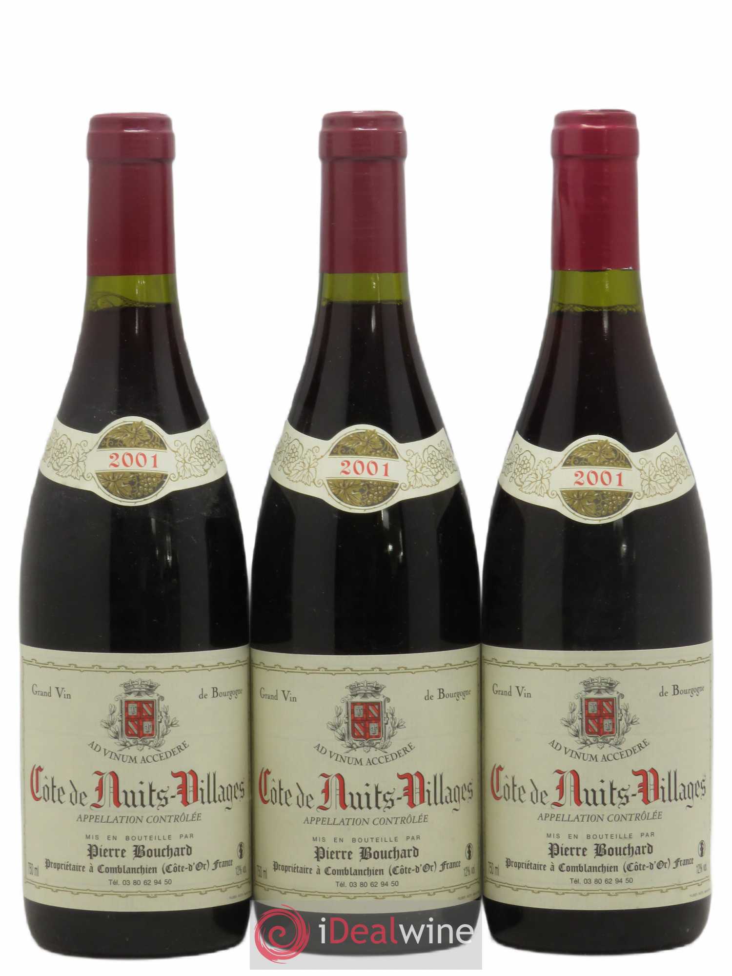 Côte de Nuits-Villages Domaine Pierre Bouchard (sans prix de réserve) 2001 - Posten von 3 Flaschen - 0