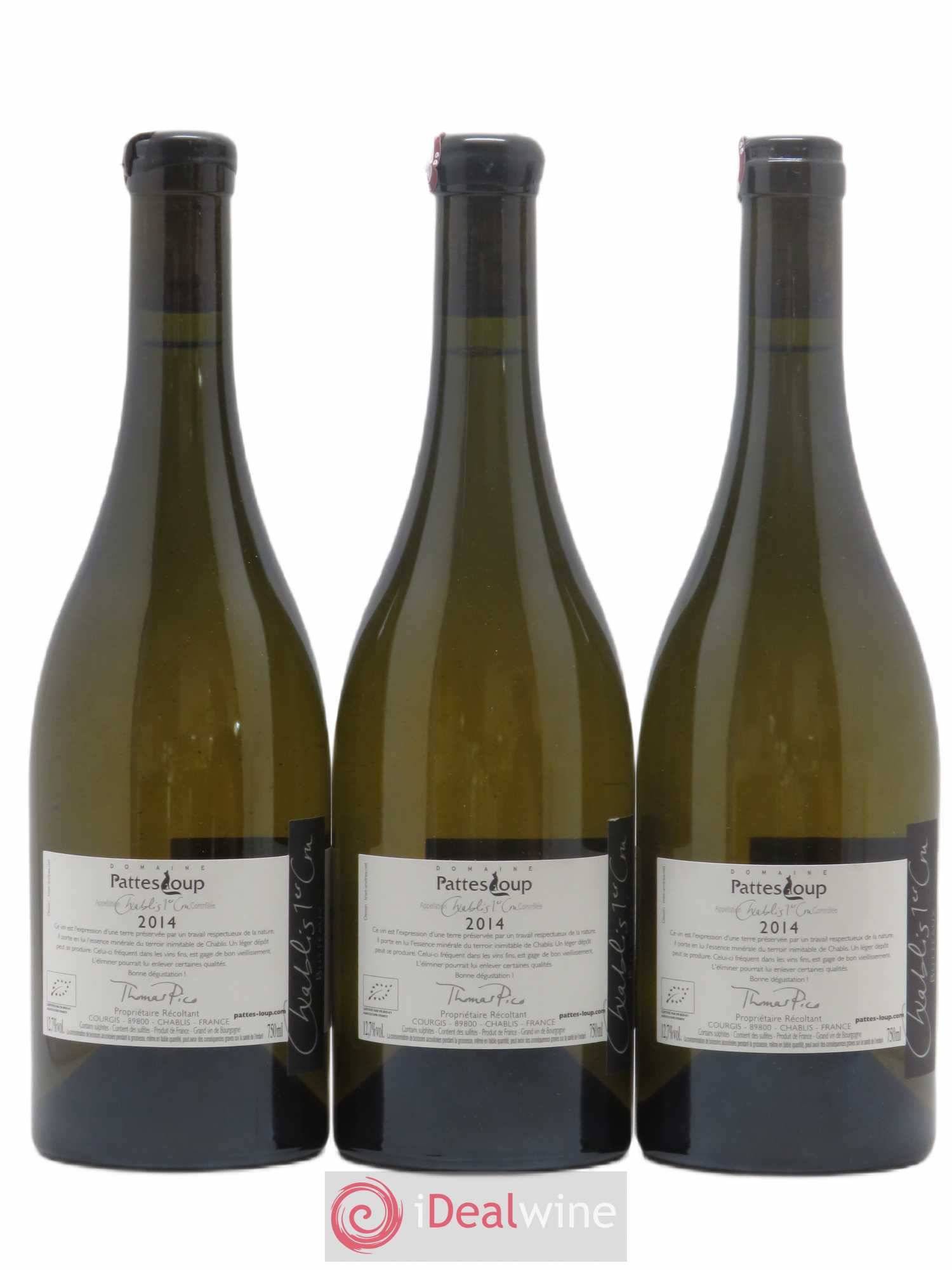 Chablis 1er Cru Butteaux Pattes Loup (Domaine)  (sans prix de réserve) 2014 - Lot de 3 bouteilles - 1