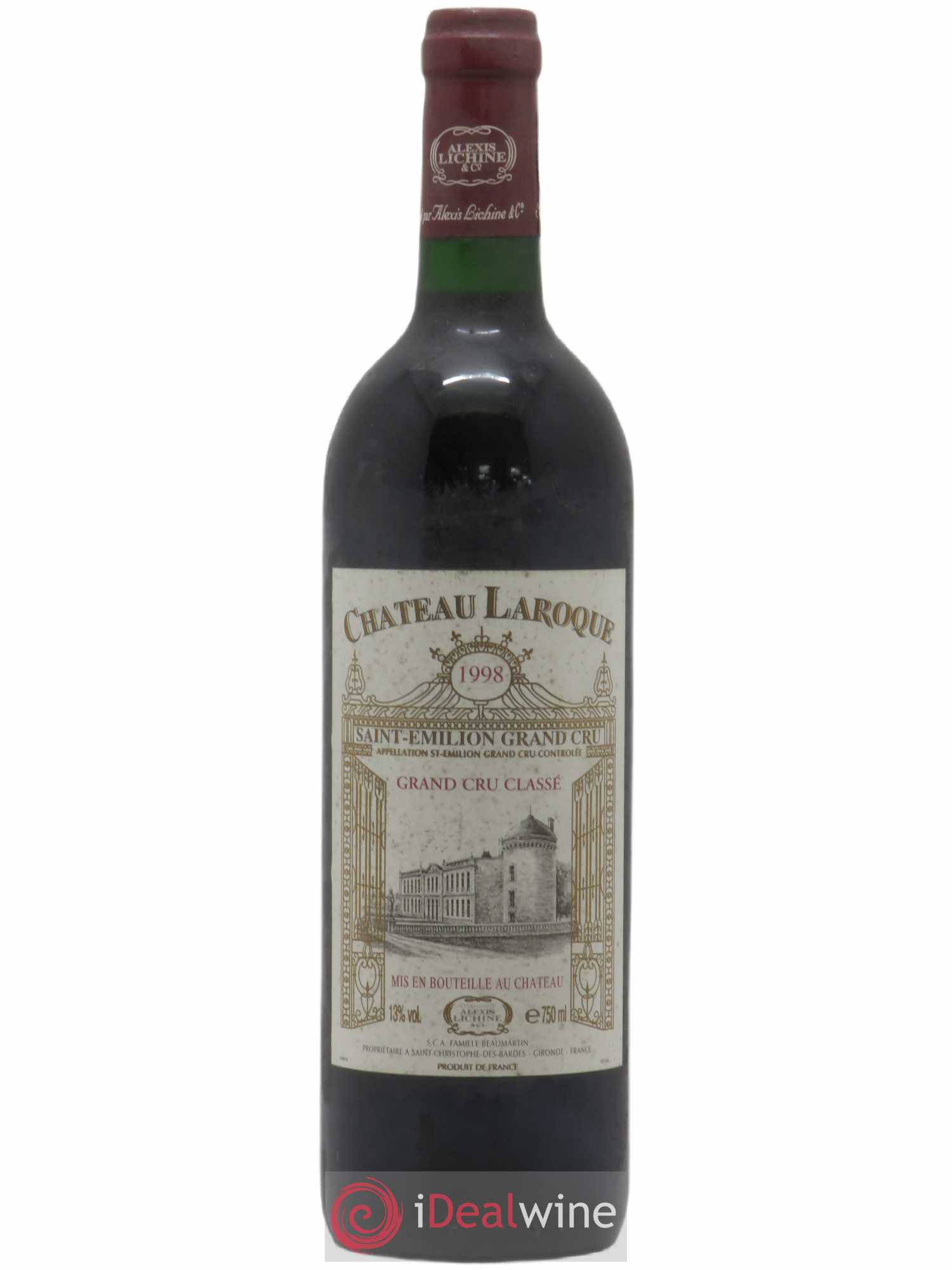 Château Laroque Grand Cru Classé (sans prix de réserve) 1998 - Lot de 1 bouteille - 0