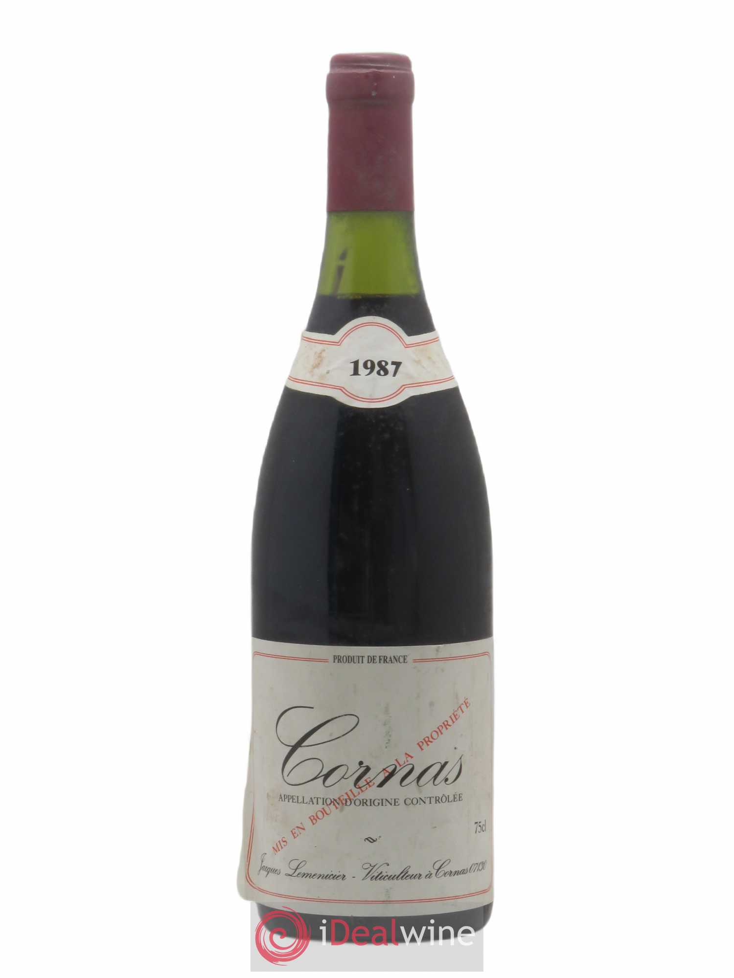 Cornas Lemenicier (sans prix de réserve) 1987 - Posten von 1 Flasche - 0