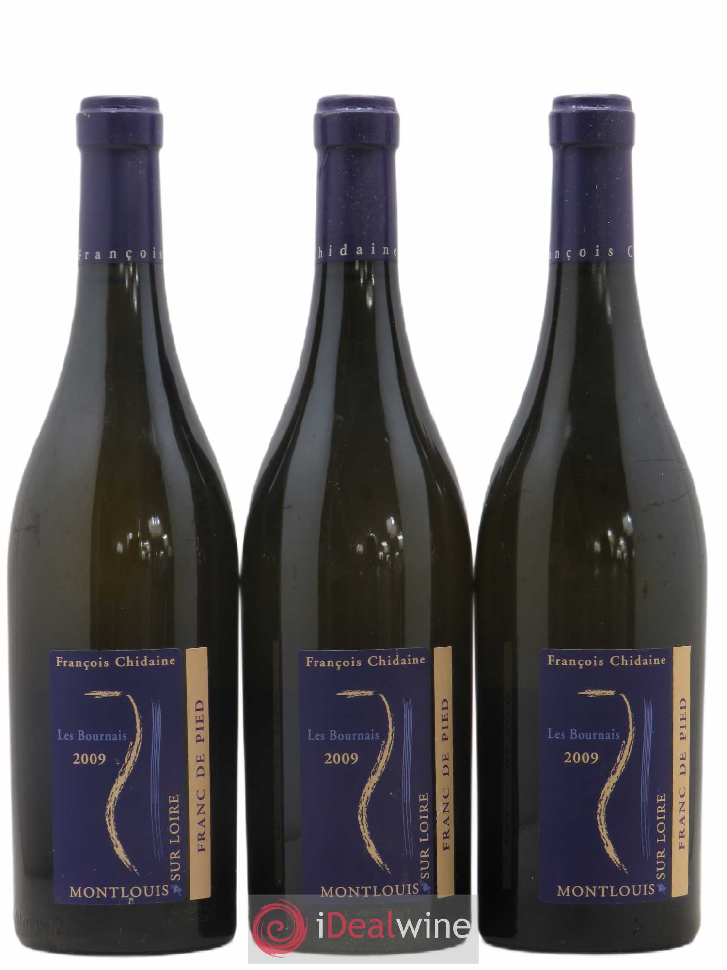 Montlouis-sur-Loire Les Bournais Franc de Pied François Chidaine (sans prix de réserve) 2009 - Lot de 3 bouteilles - 0