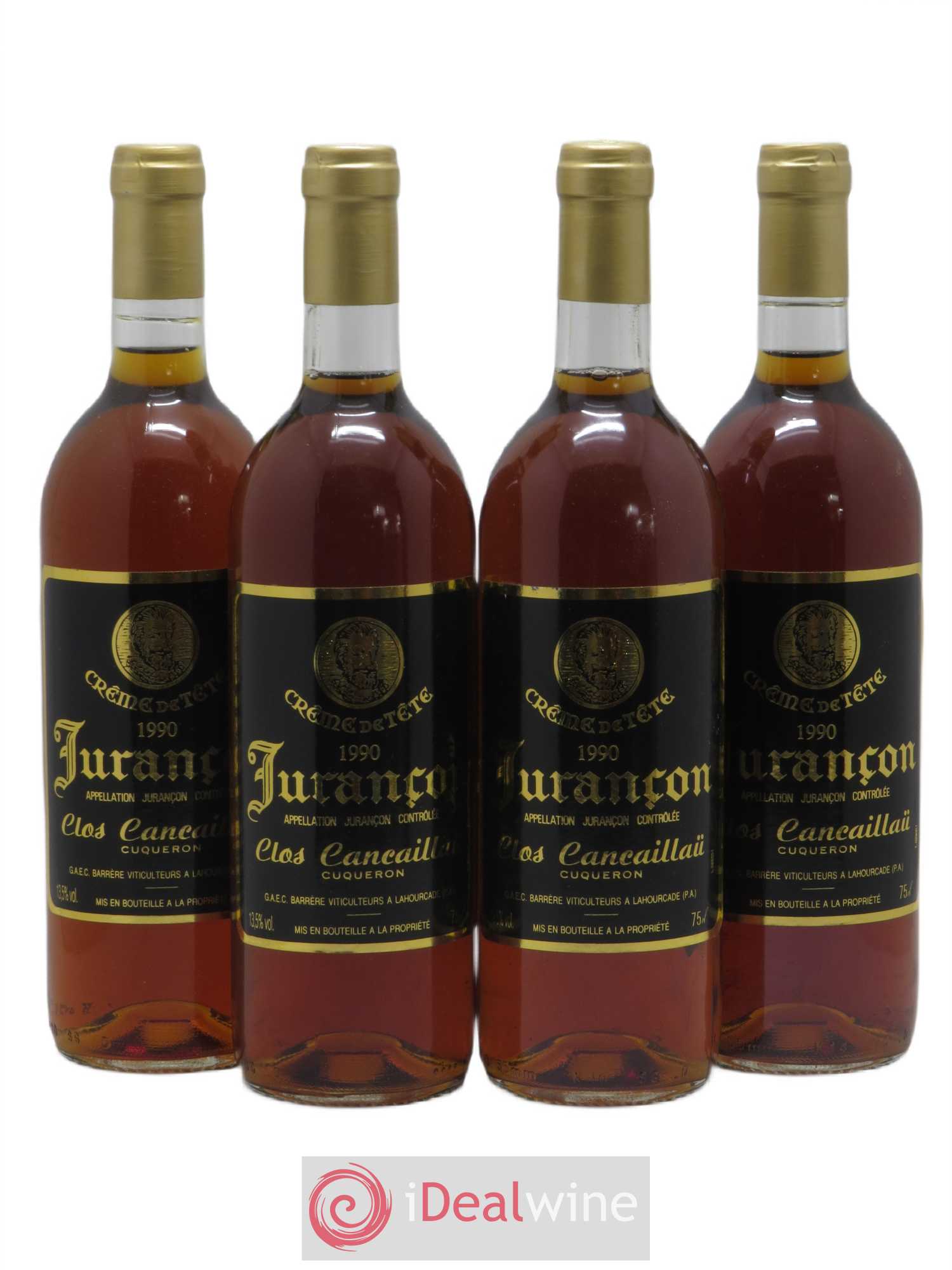 Jurançon Clos Cancaillau (sans prix de réserve) 1990 - Posten von 4 Flaschen - 0