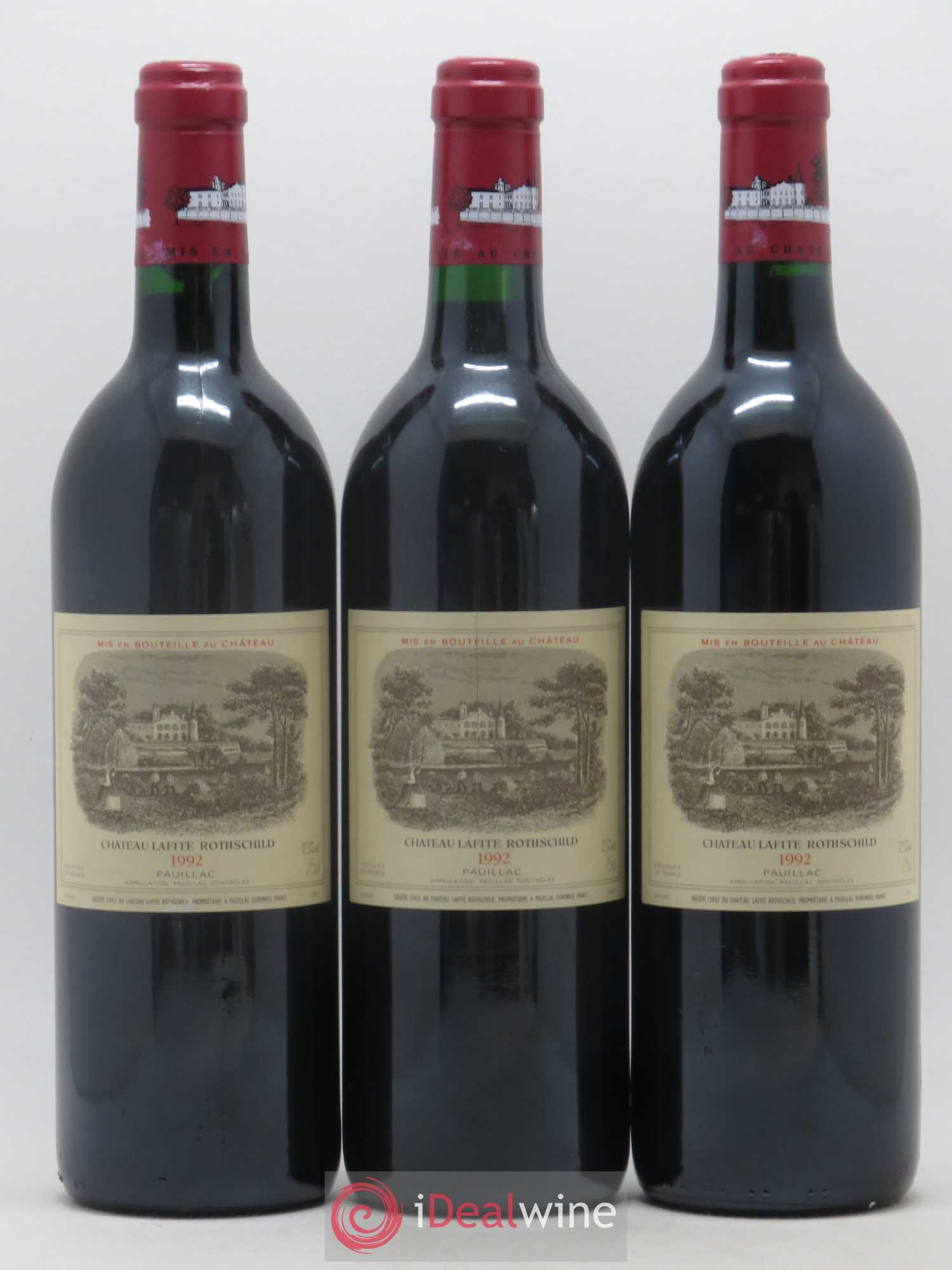 Château Lafite Rothschild 1er Grand Cru Classé 1992 - Lot de 3 bouteilles - 0