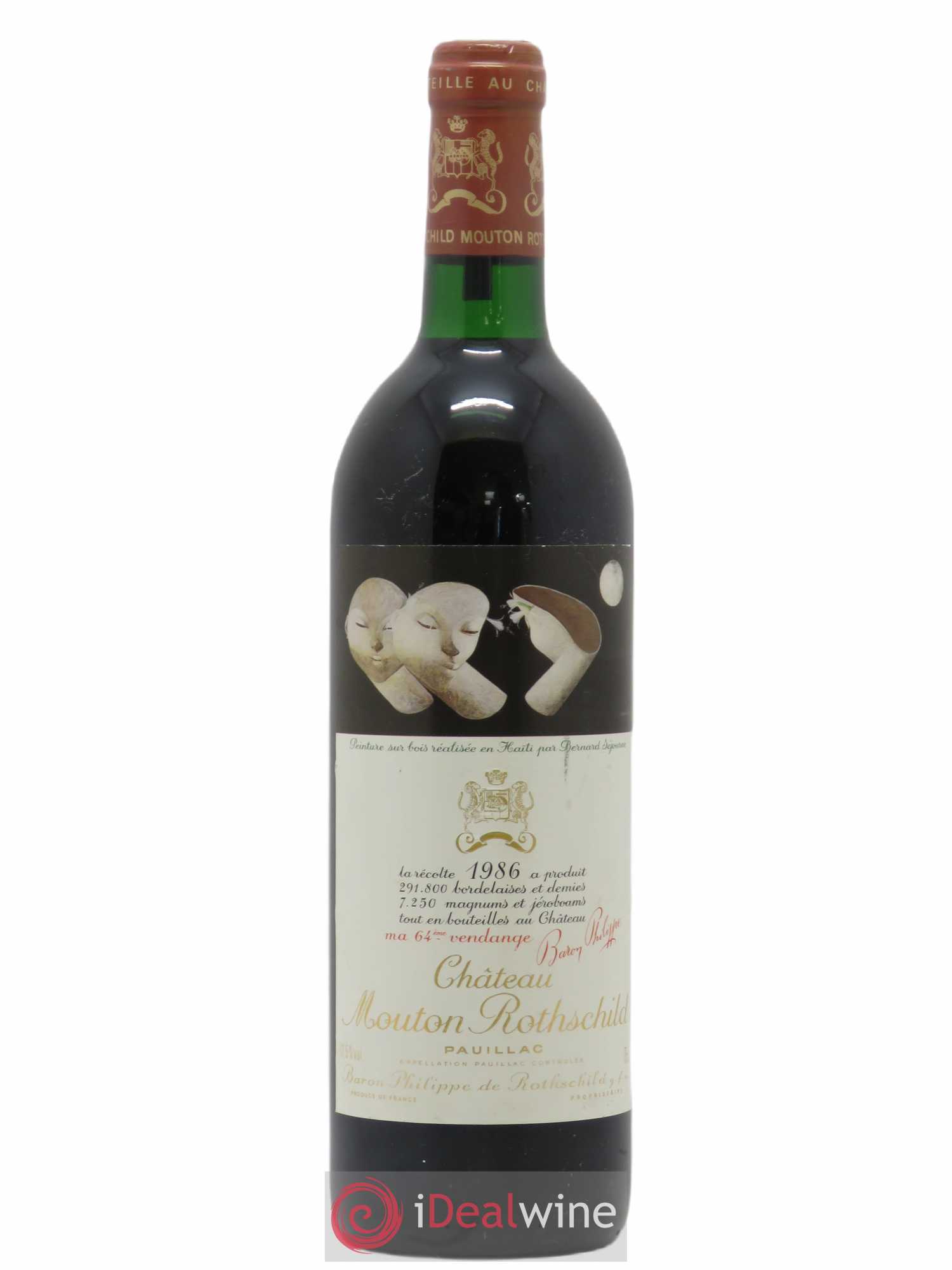 Château Mouton Rothschild 1er Grand Cru Classé 1986 - Lot de 1 bouteille - 0