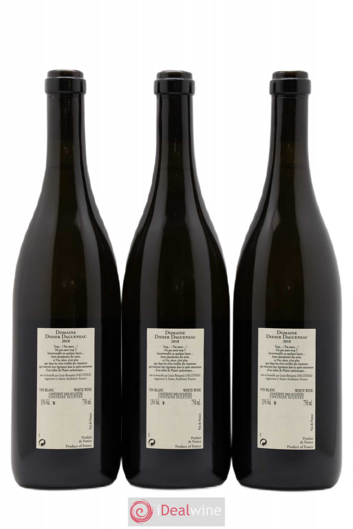 Vin de France Blanc Etc Dagueneau (Domaine Didier - Louis-Benjamin) (sans prix de réserve) 2018 - Lot de 3 bouteilles - 1