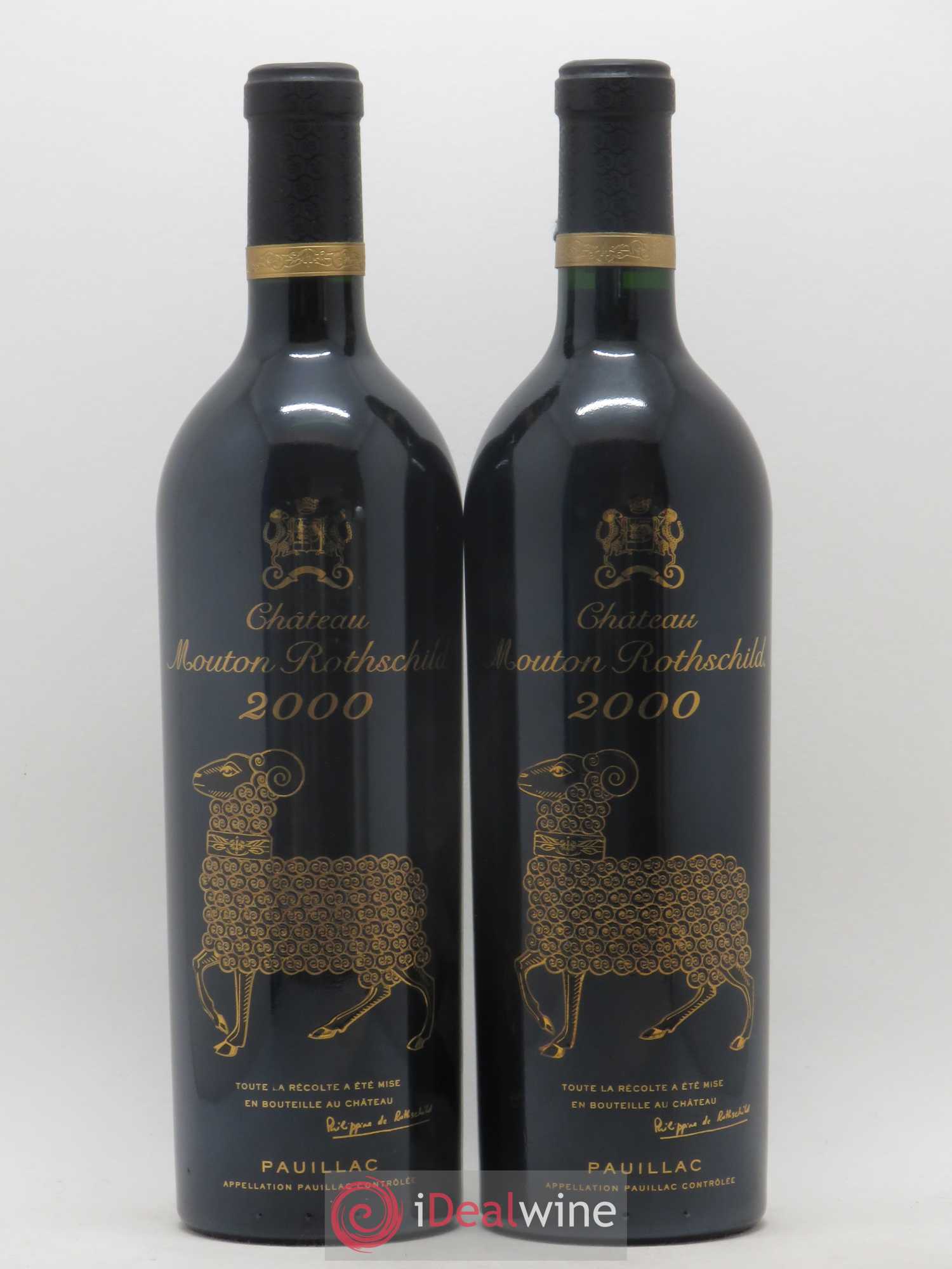 Château Mouton Rothschild 1er Grand Cru Classé 2000 - Lot de 2 bouteilles - 0