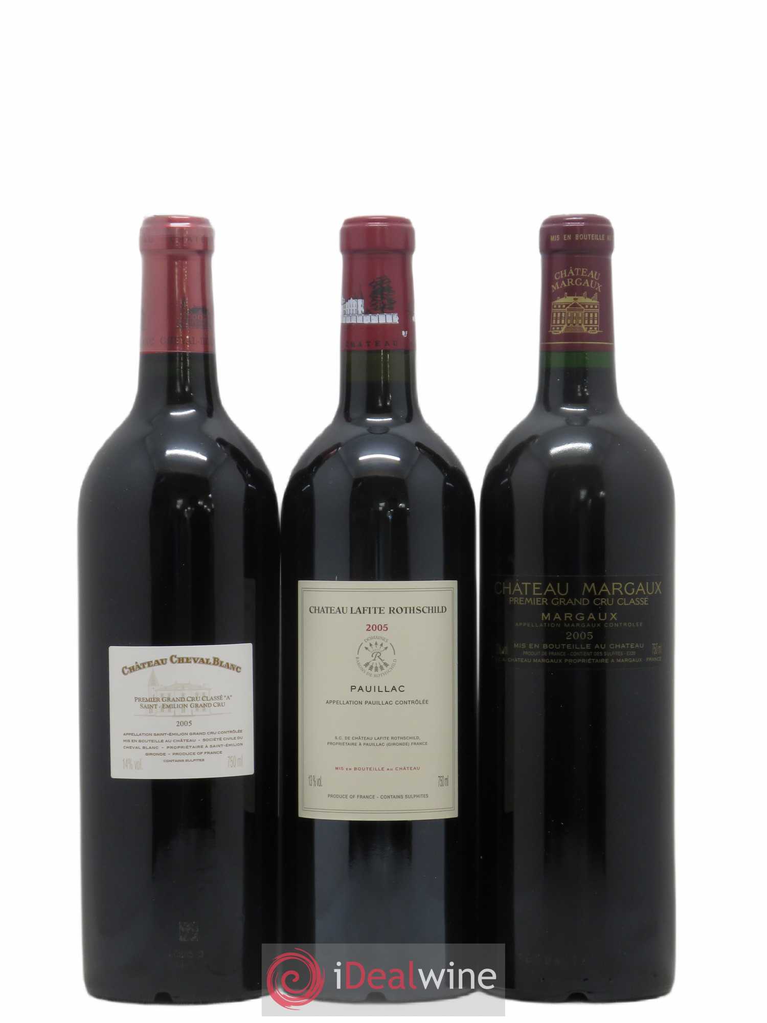 Caisse Primeurs Petrus - Mouton Rothschild - Lafite Rothschild - Cheval Blanc - Latour - Margaux 2005 - Posten von 6 Flaschen - 2
