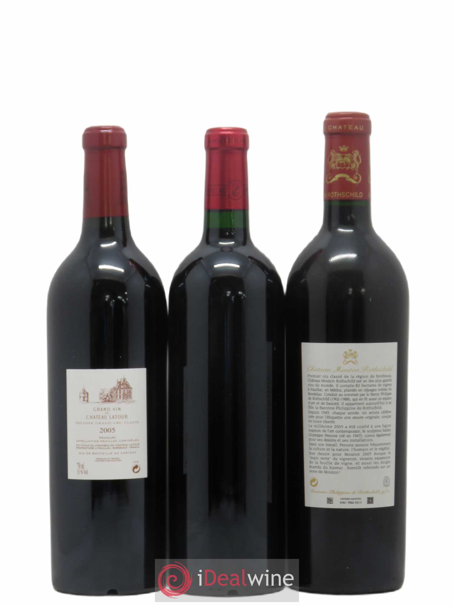 Caisse Primeurs Petrus - Mouton Rothschild - Lafite Rothschild - Cheval Blanc - Latour - Margaux 2005 - Posten von 6 Flaschen - 4