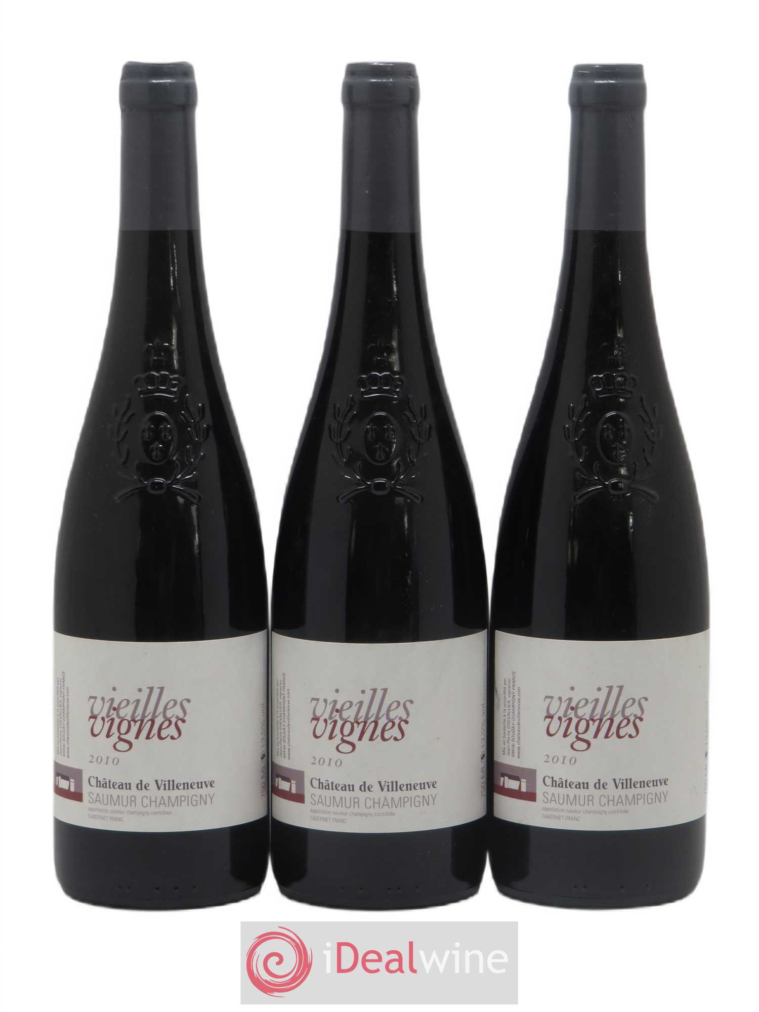Saumur-Champigny Vieilles Vignes Château de Villeneuve (sans prix de réserve) 2011 - Lot de 3 bouteilles - 0